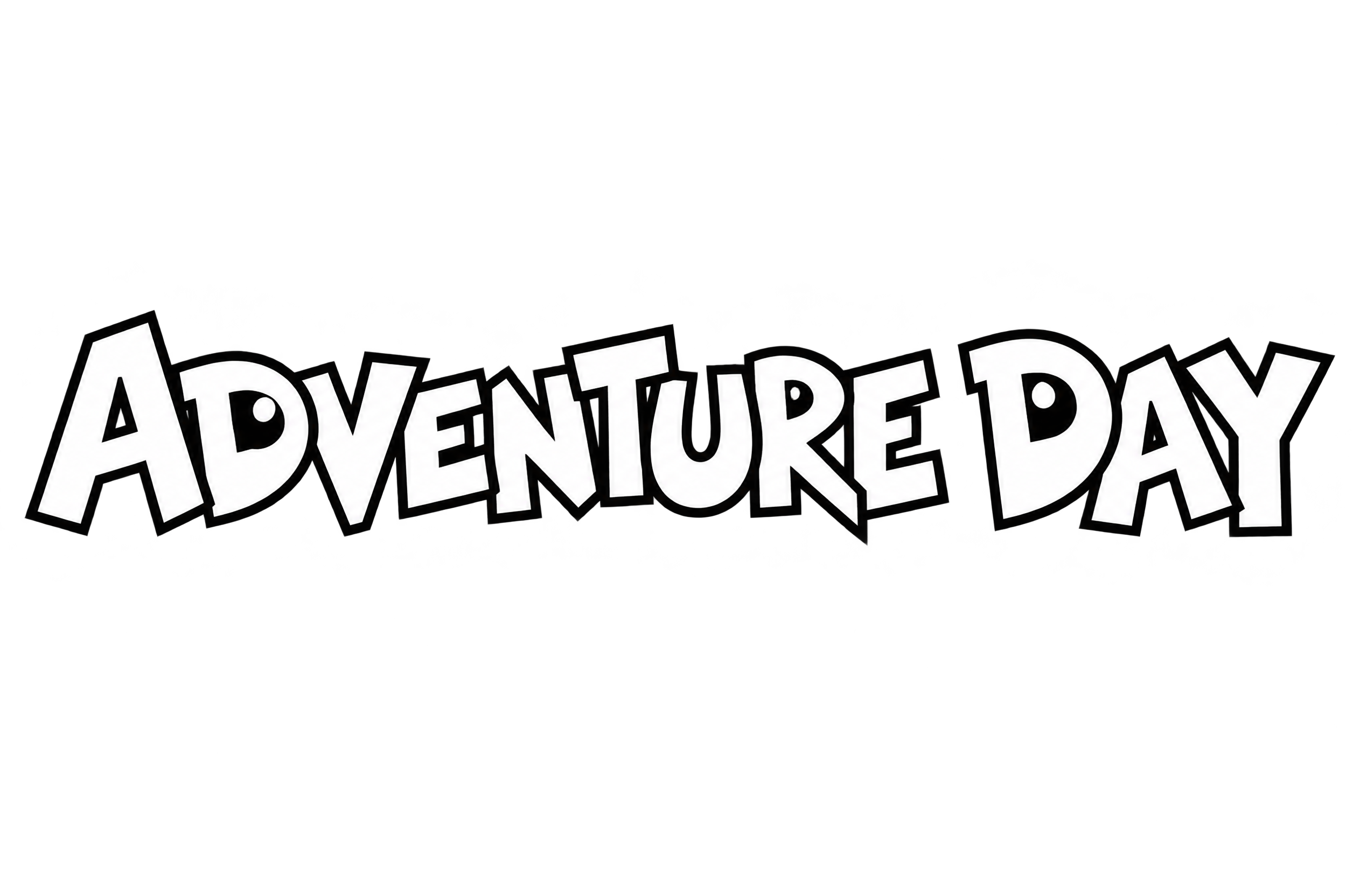 Playful outlined event headline lettering with an energetic uneven baseline.