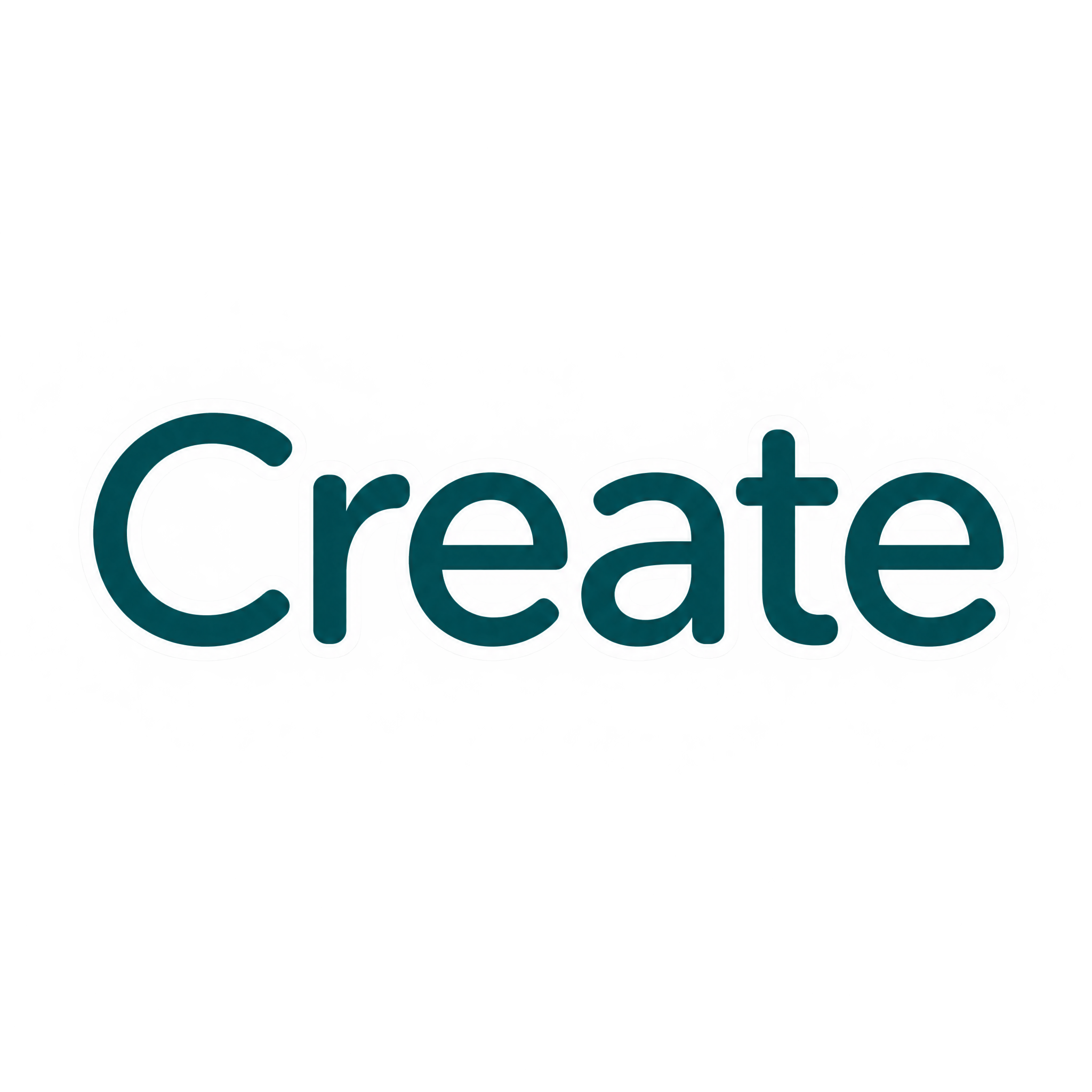 Cheerful printed sticker word in clean sans-serif lettering
