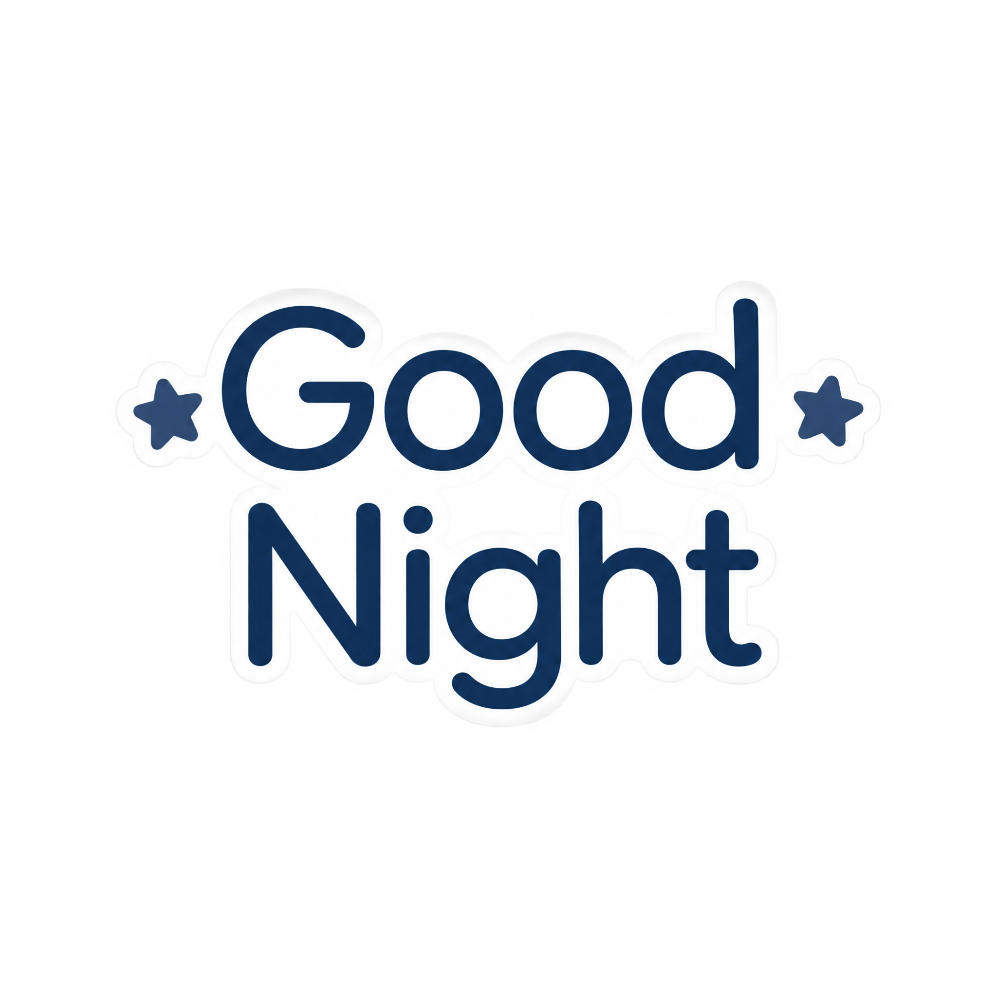 Good night chat sticker in gentle clean lettering