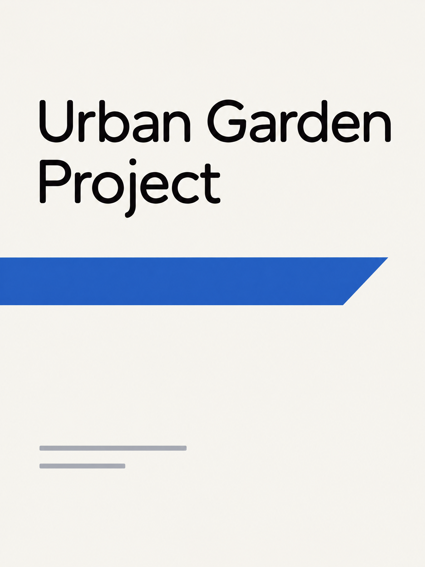 Modern project cover with bold clean sans-serif lettering