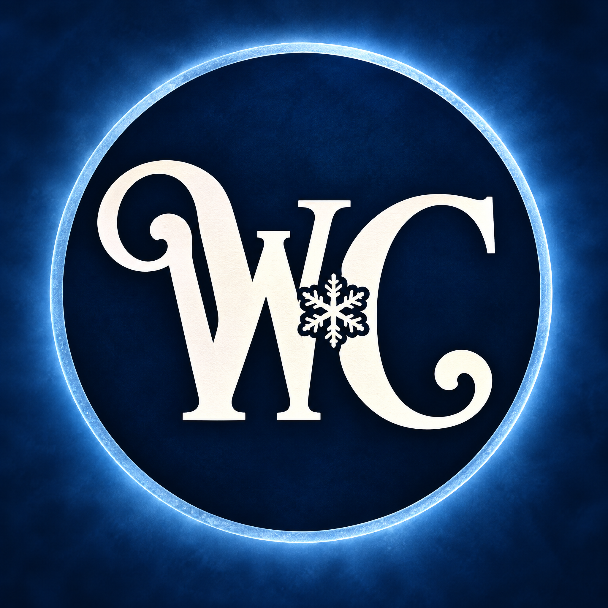 Compact server icon with ornate initials and bold circular-crop-safe contrast.