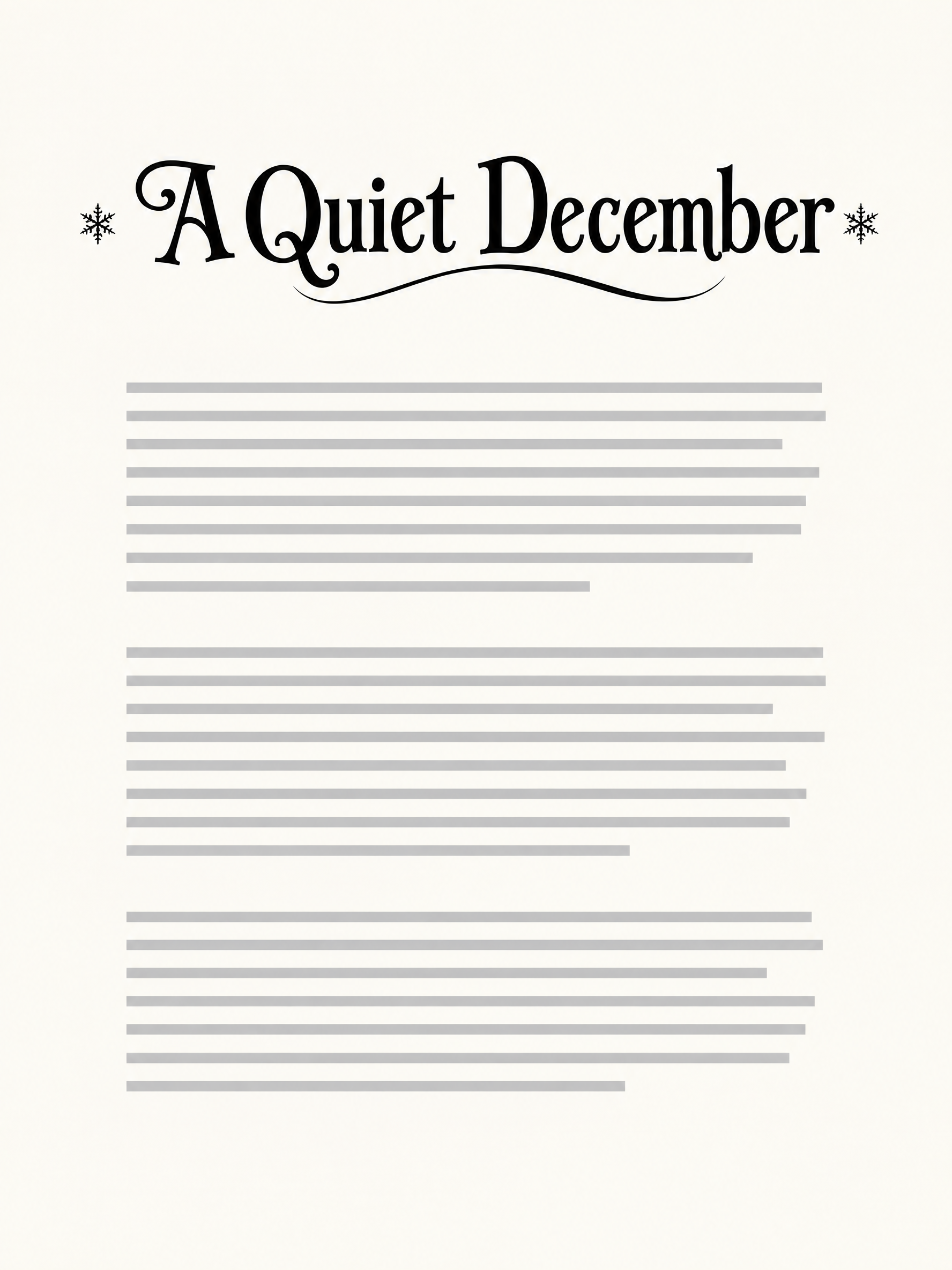 Literary document page with an elegant curled serif section heading.