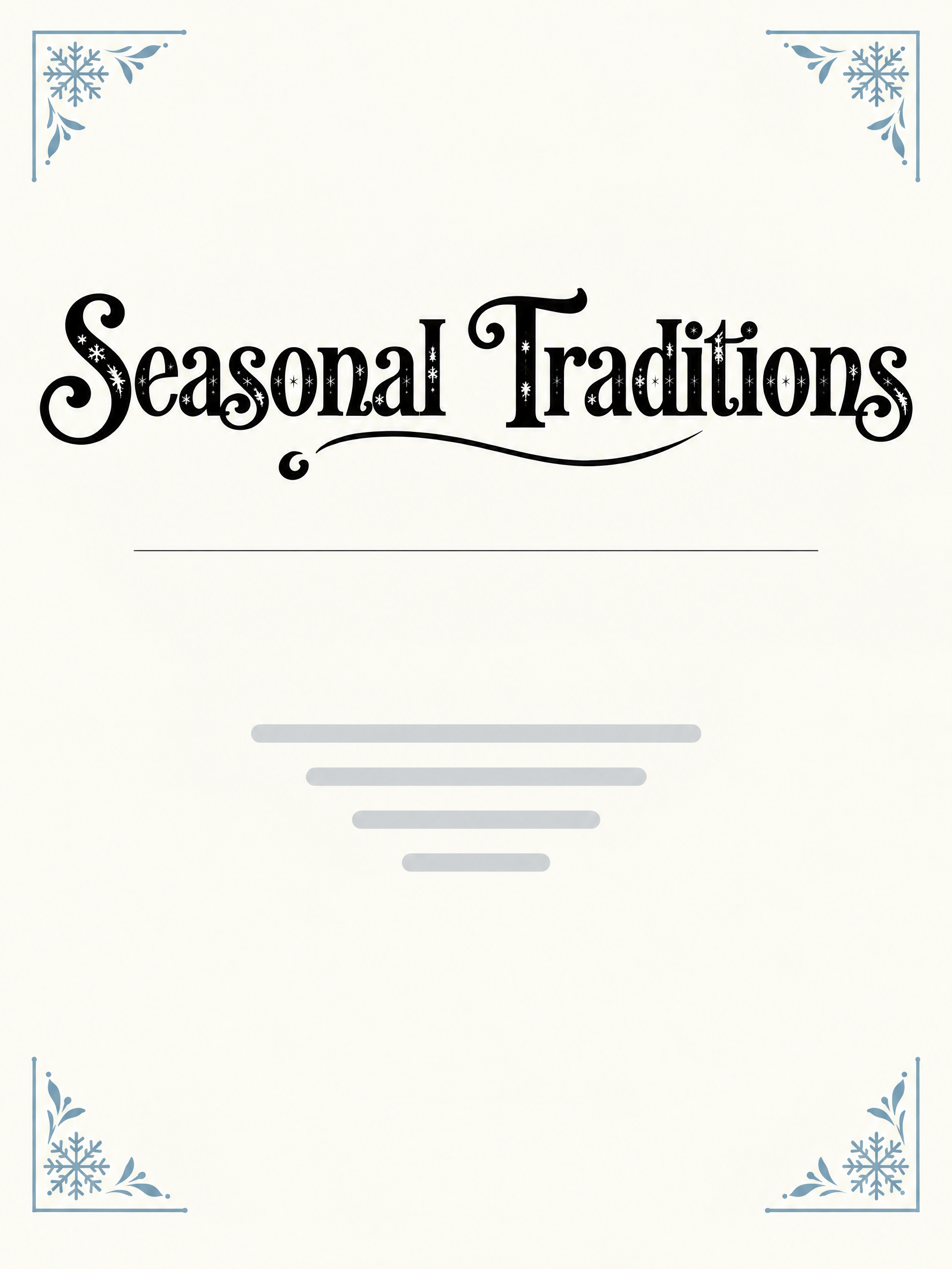 Minimal report cover featuring an ornate winter-themed serif title.
