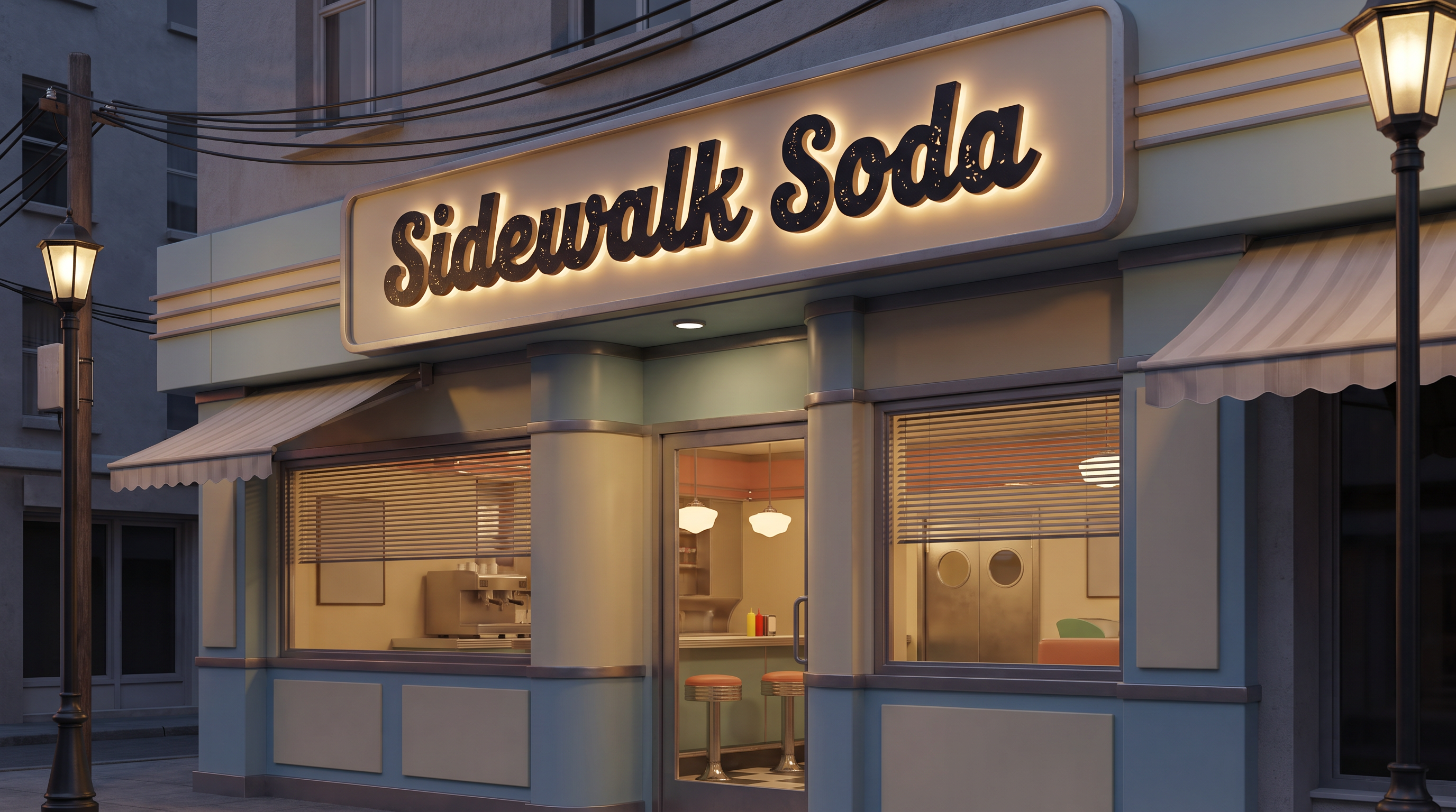 Retro Font Logo for Storefront Signage
