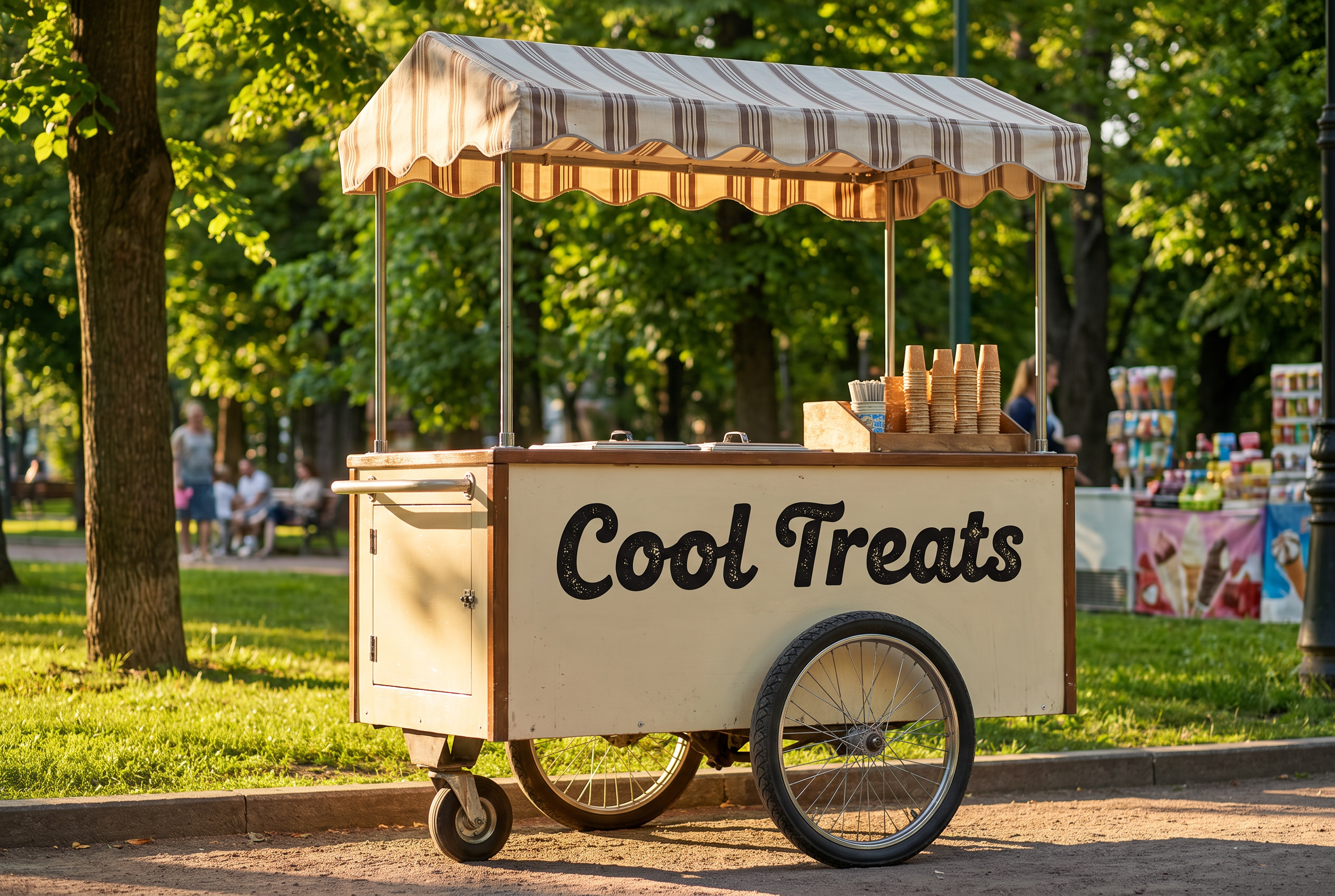 Retro Font Logo for Ice Cream Cart
