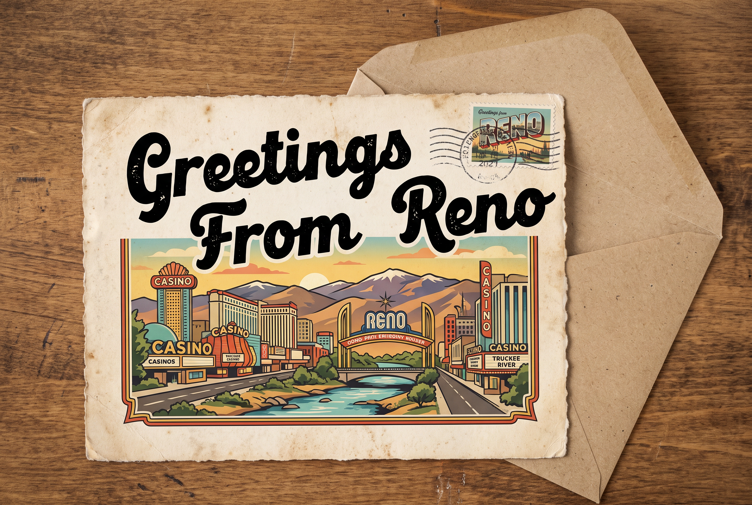 Retro Font Logo for Postcard