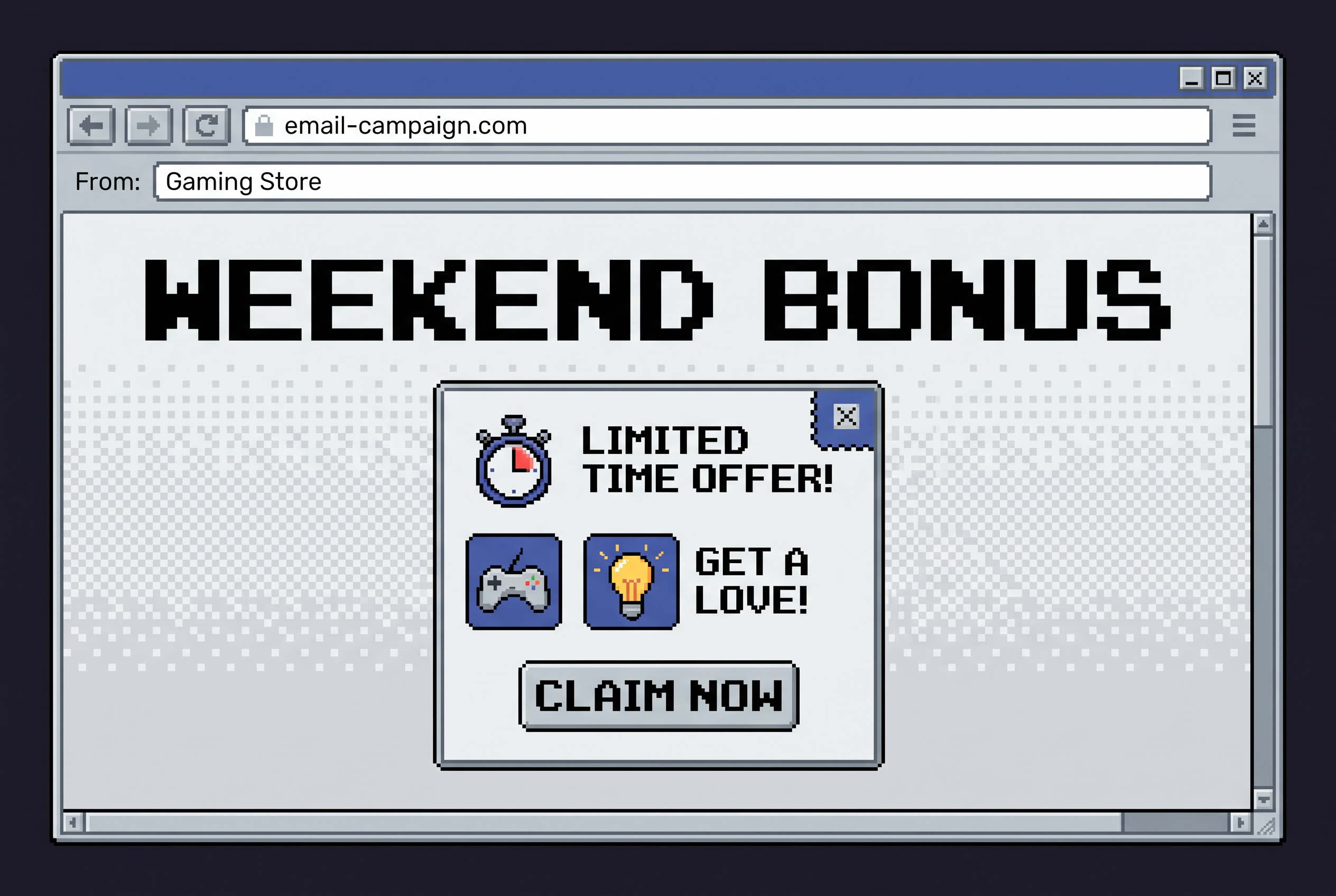 Retro Pixel Font for Email Header