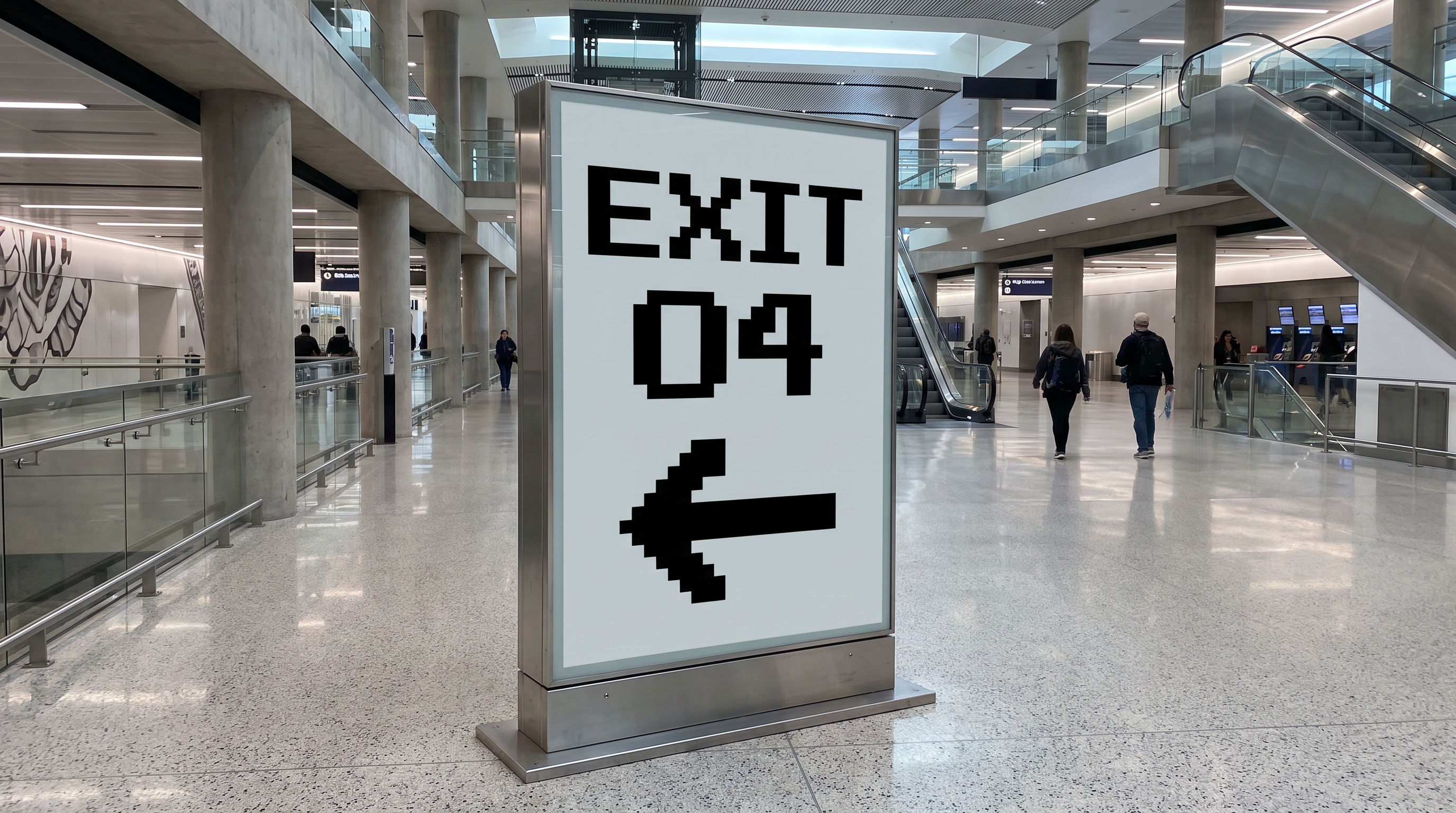 Retro Pixel Font for Wayfinding Sign