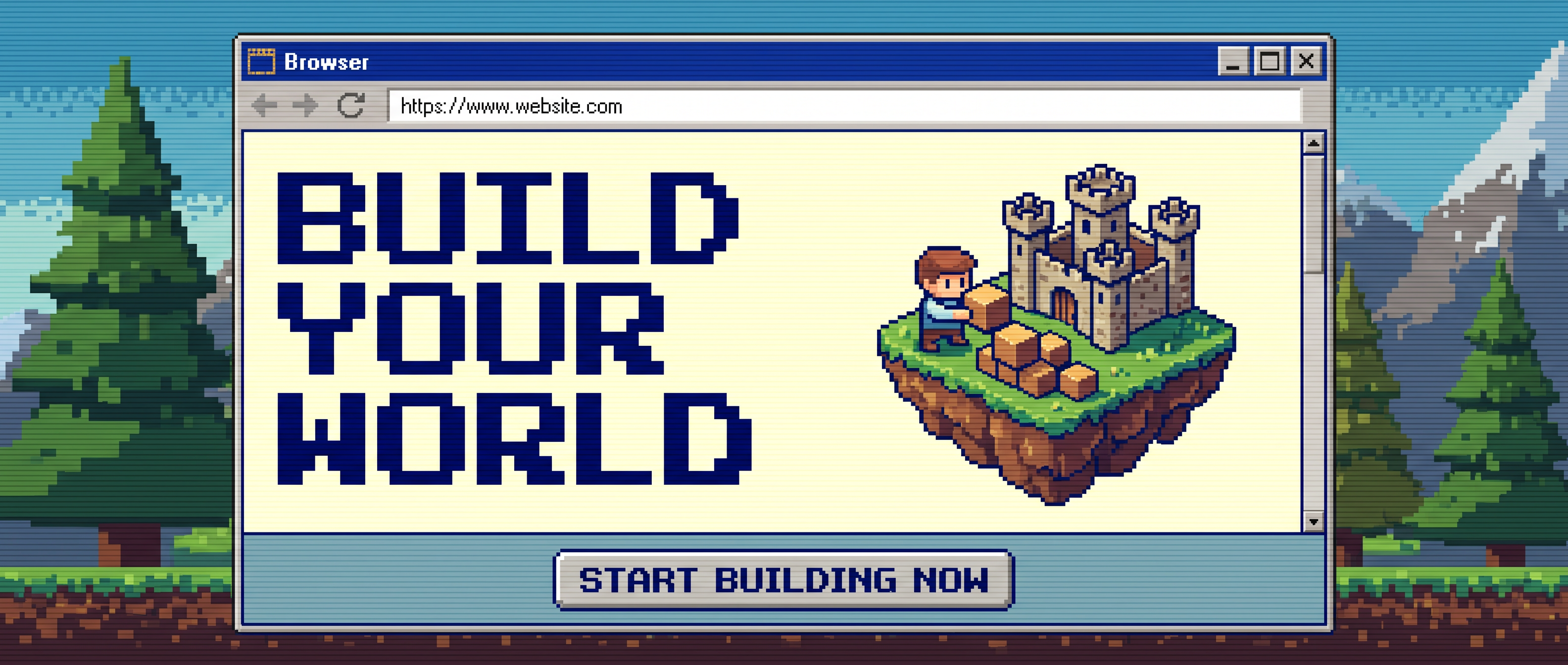 Retro Pixel Font for Website Hero