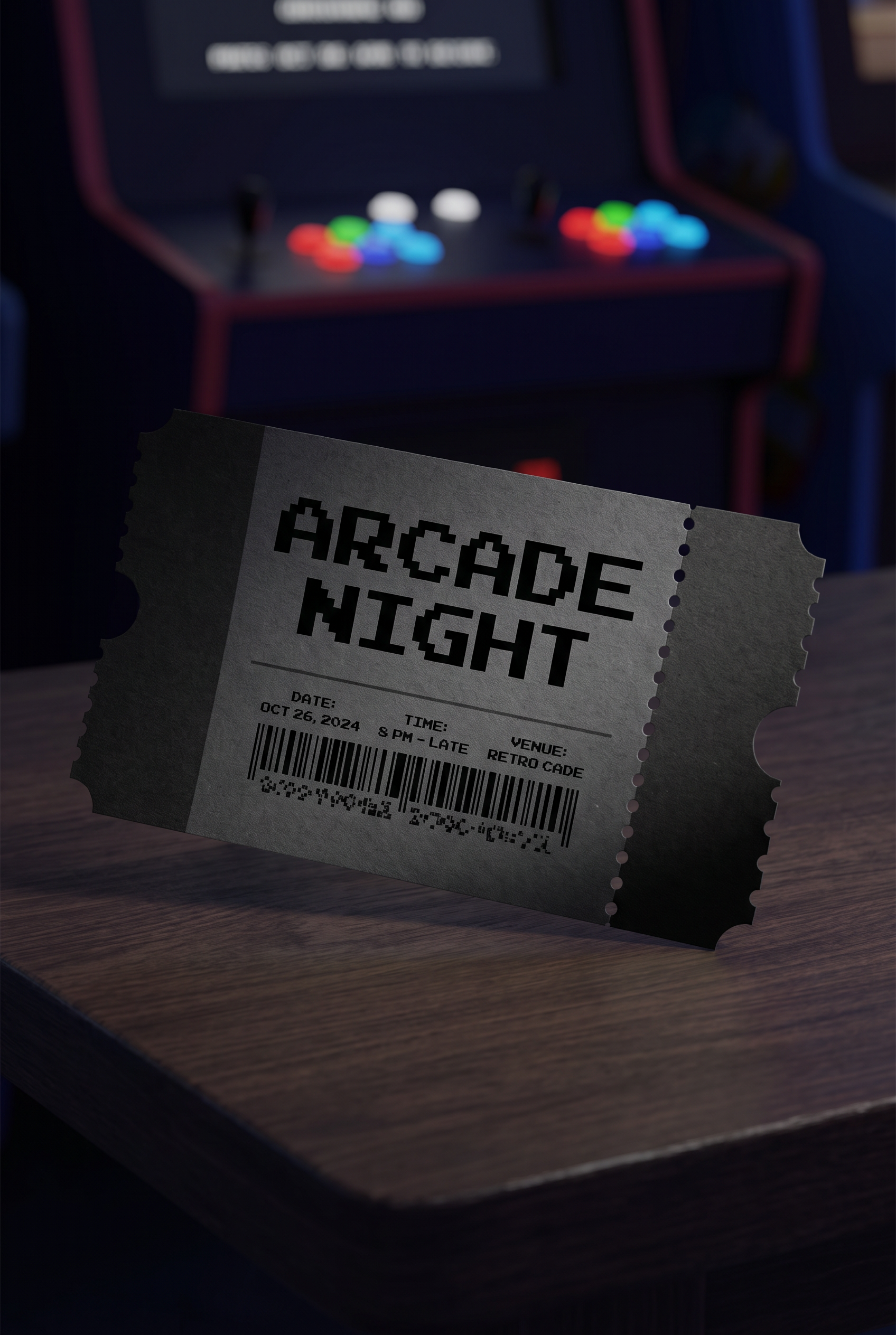 Retro Pixel Font for Ticket Design
