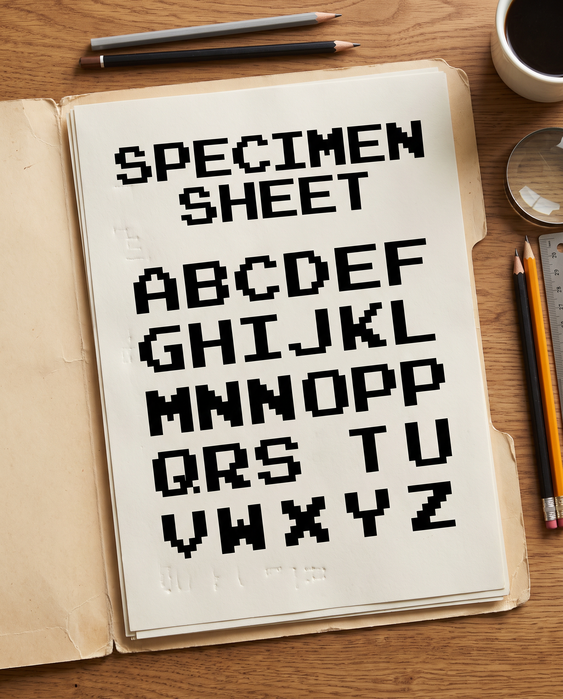 Retro Pixel Font for Alphabet