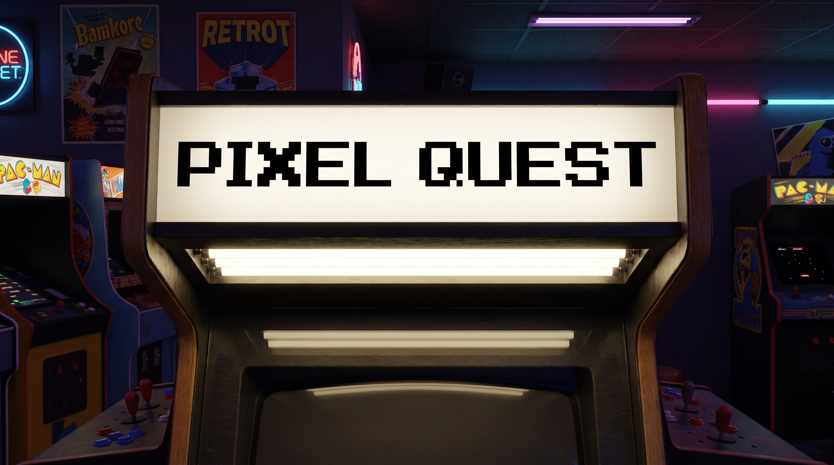Retro Pixel Font for Arcade Cabinet Marquee