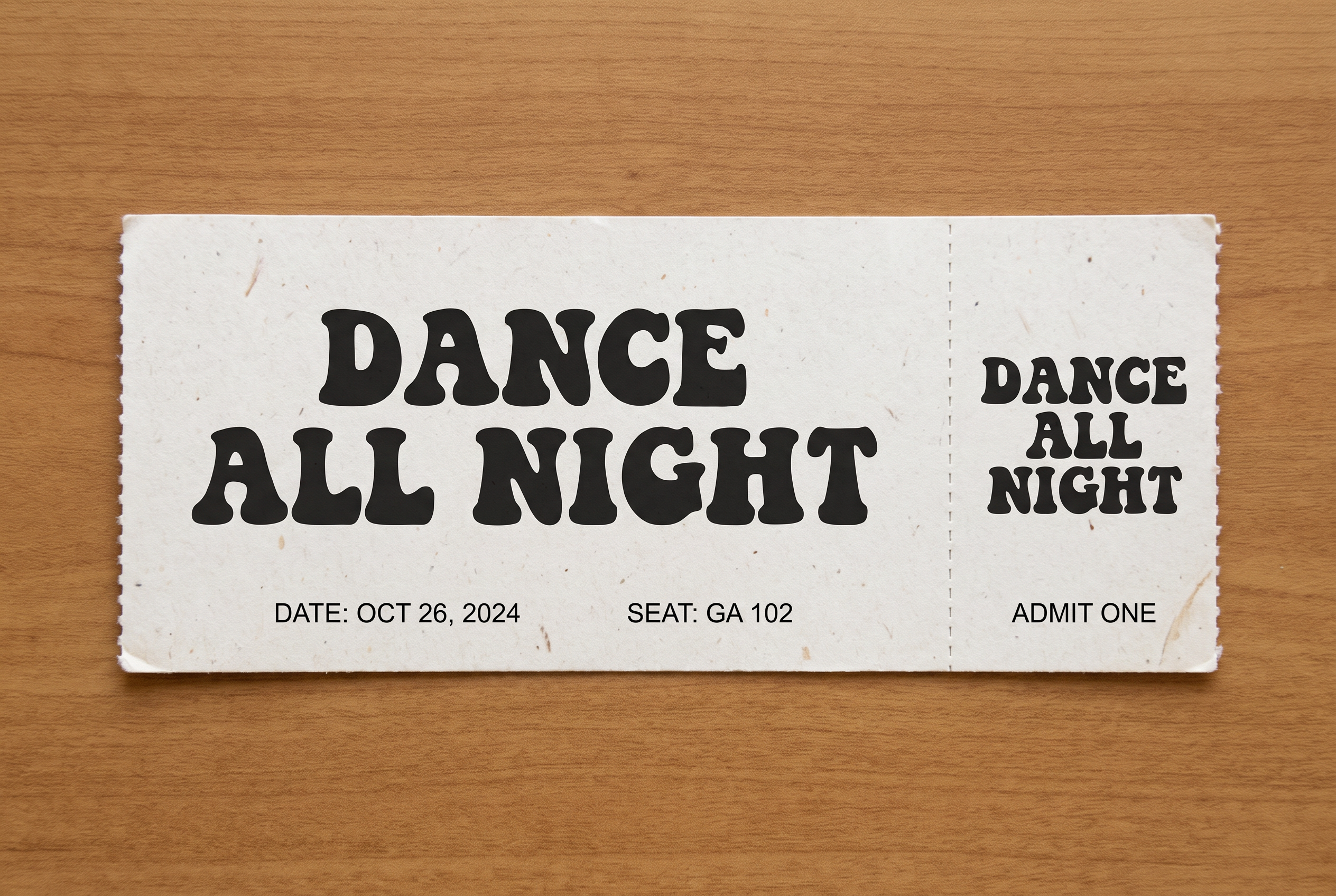 Retro Letters Font for Event Ticket