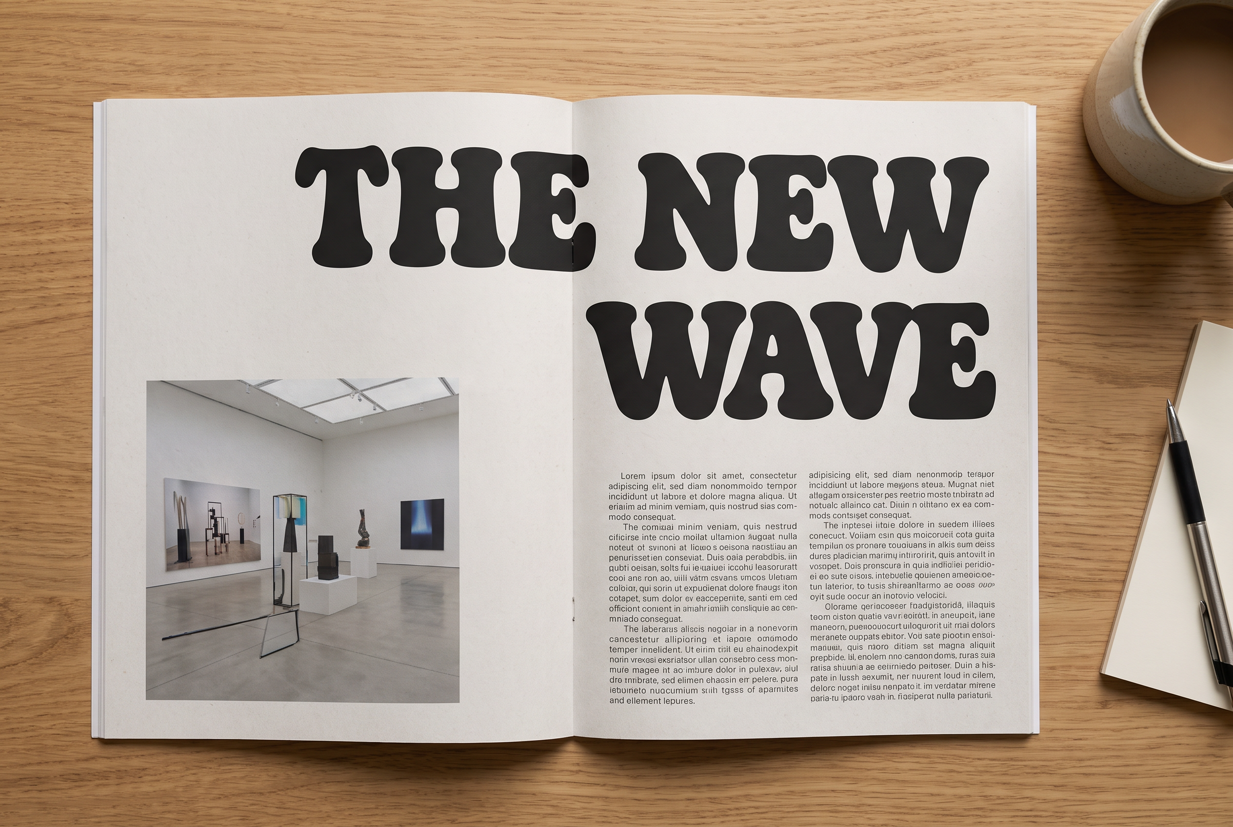 Retro Letters Font for Magazine Spread