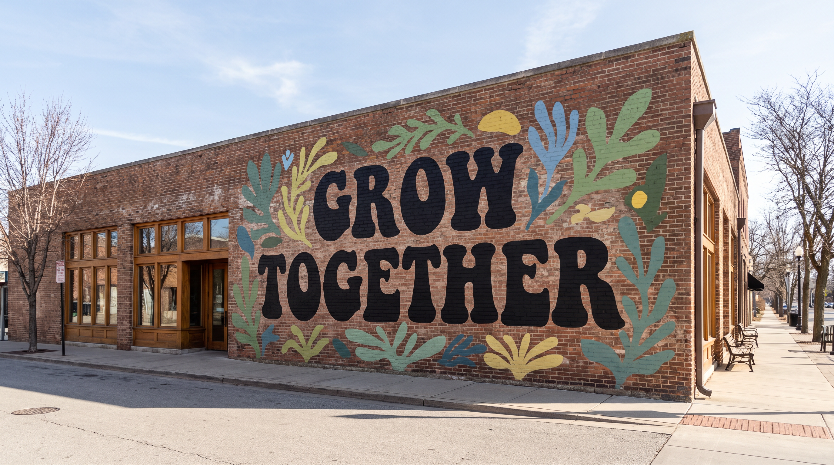 Retro Letters Font for Building Mural