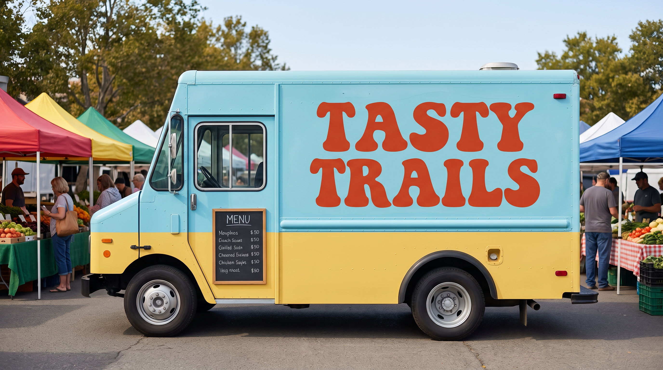 Retro Letters Font for Food Truck Livery