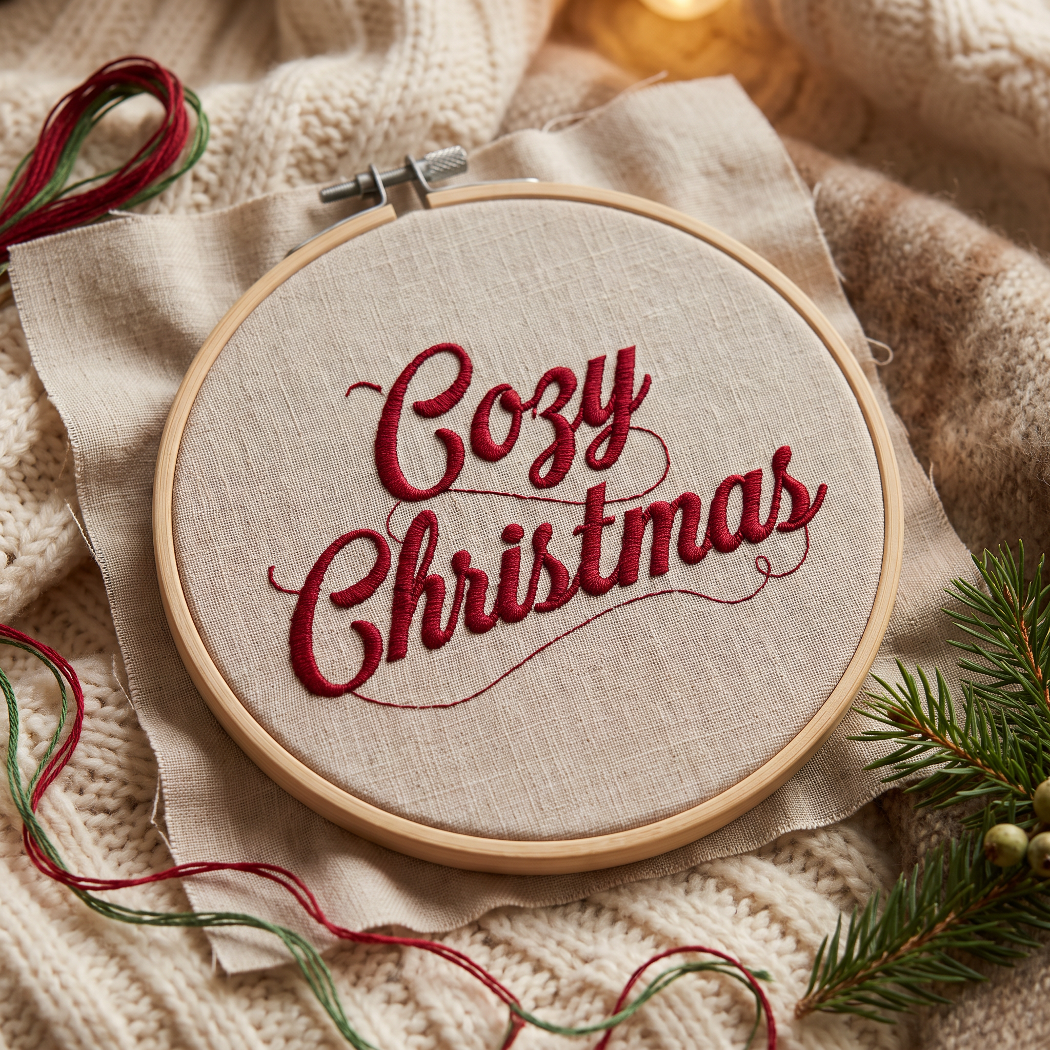 Christmas Writing Font for Embroidery Hoop