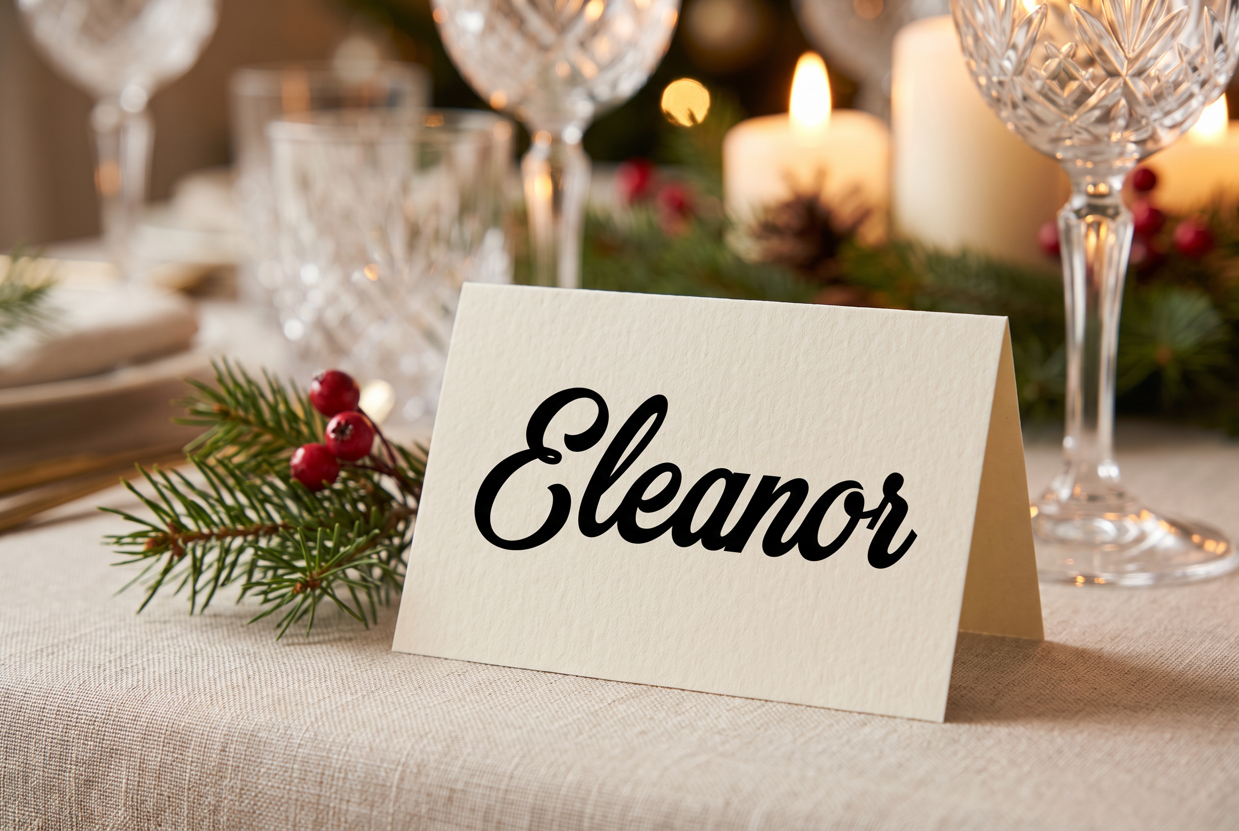 Christmas Writing Font for Place Card