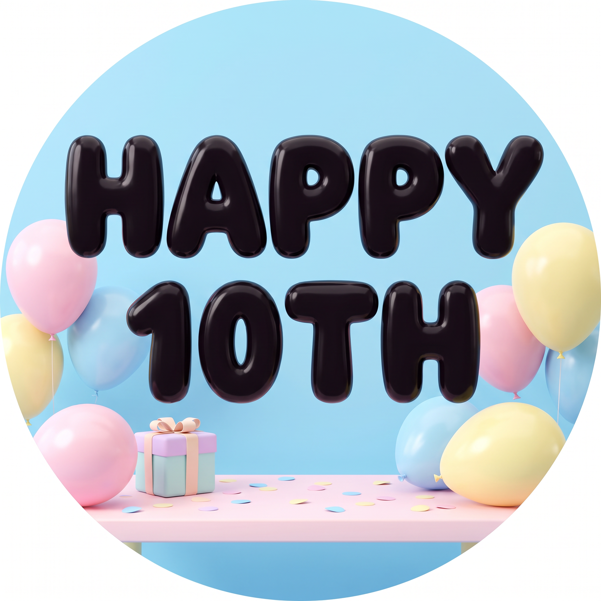 Bubble Numbers Font for Happy Birthday