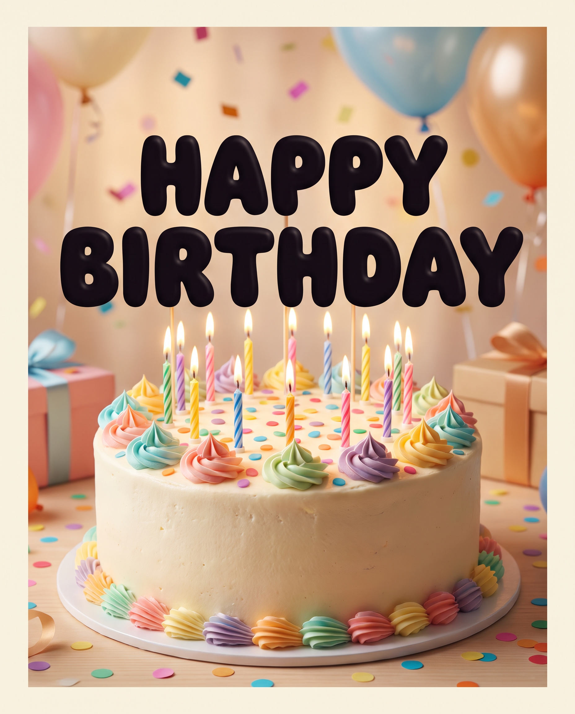 Bubble Numbers Font for Happy Birthday