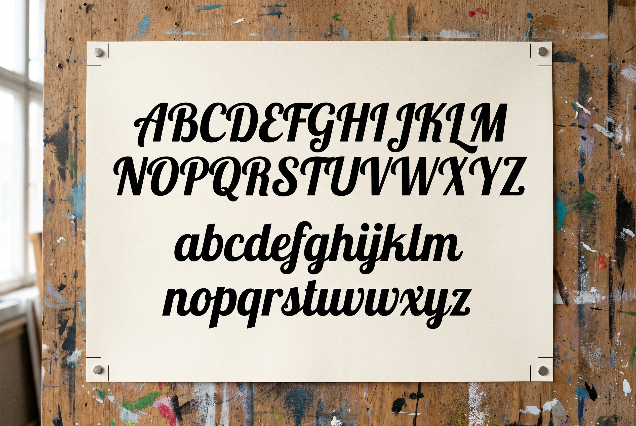 Cursive Poster Font for Alphabet
