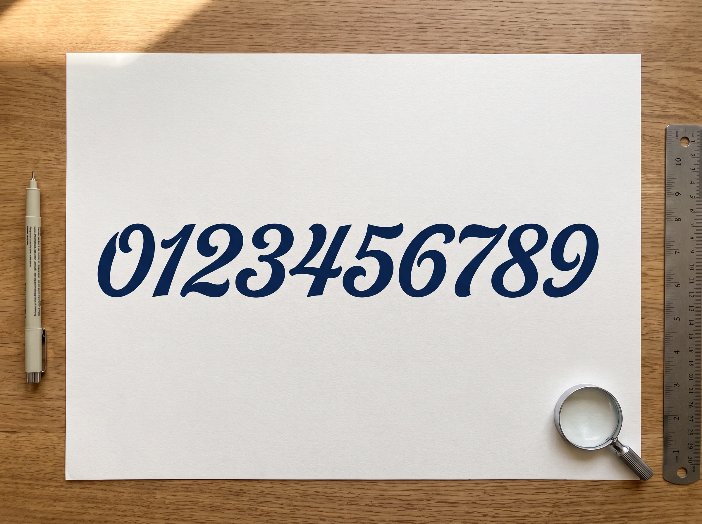 Bold Cursive Font for Number