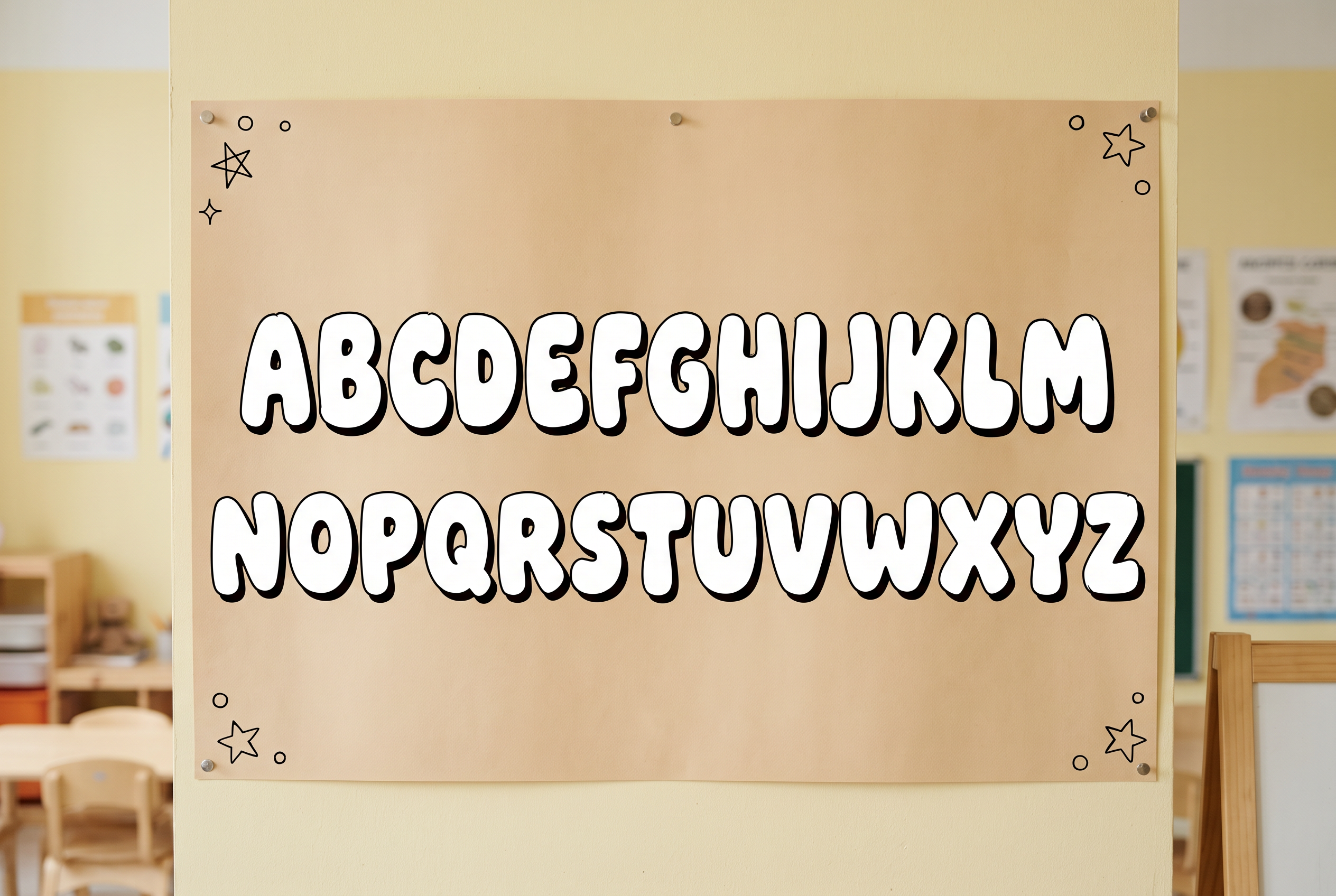 Cute Bubble Font for Alphabet
