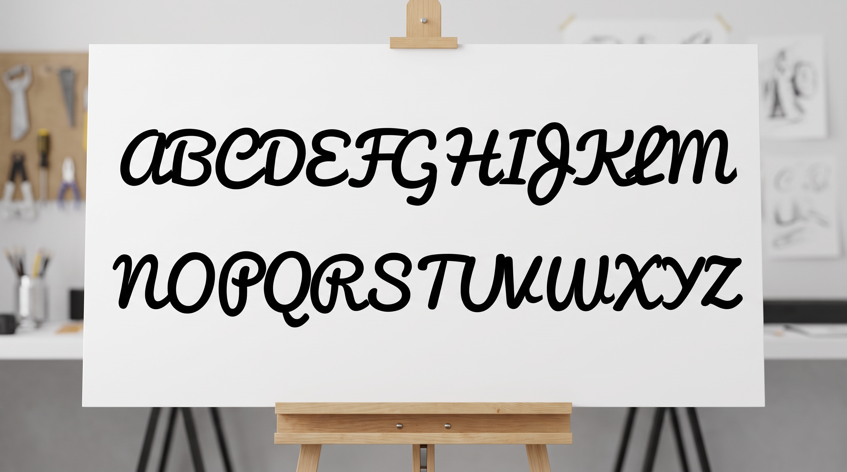 Cursive Banner Font for Alphabet