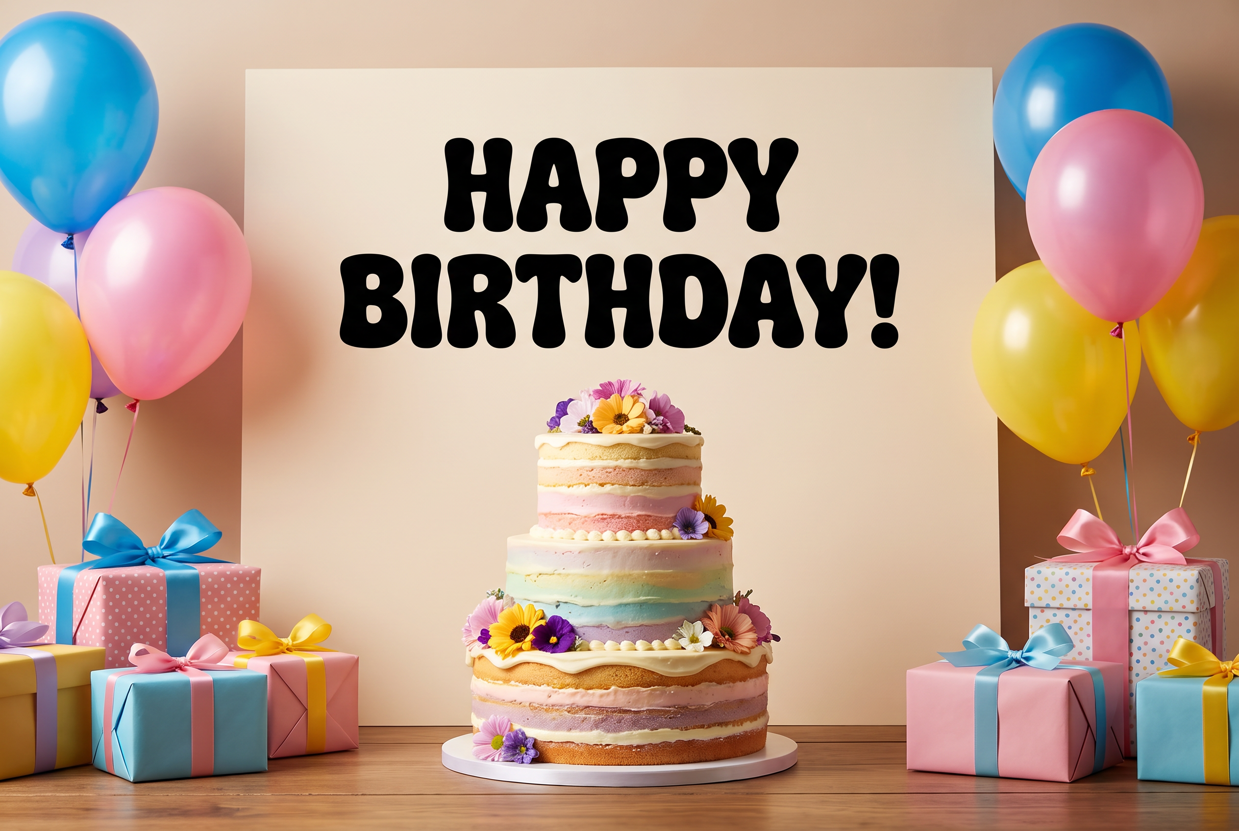 Bubble Text Font for Happy Birthday