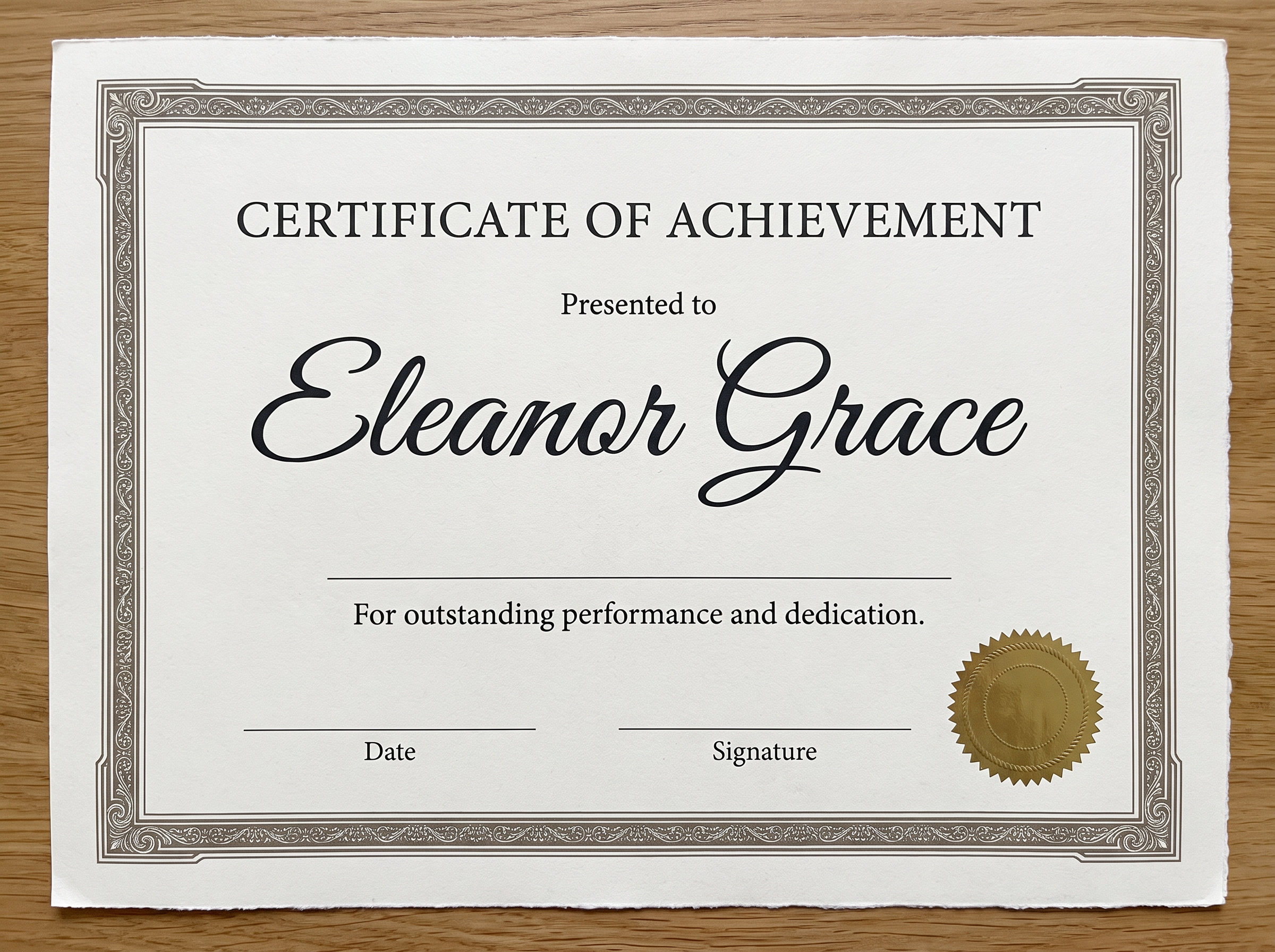 Calligraphy Font Letters for Certificate