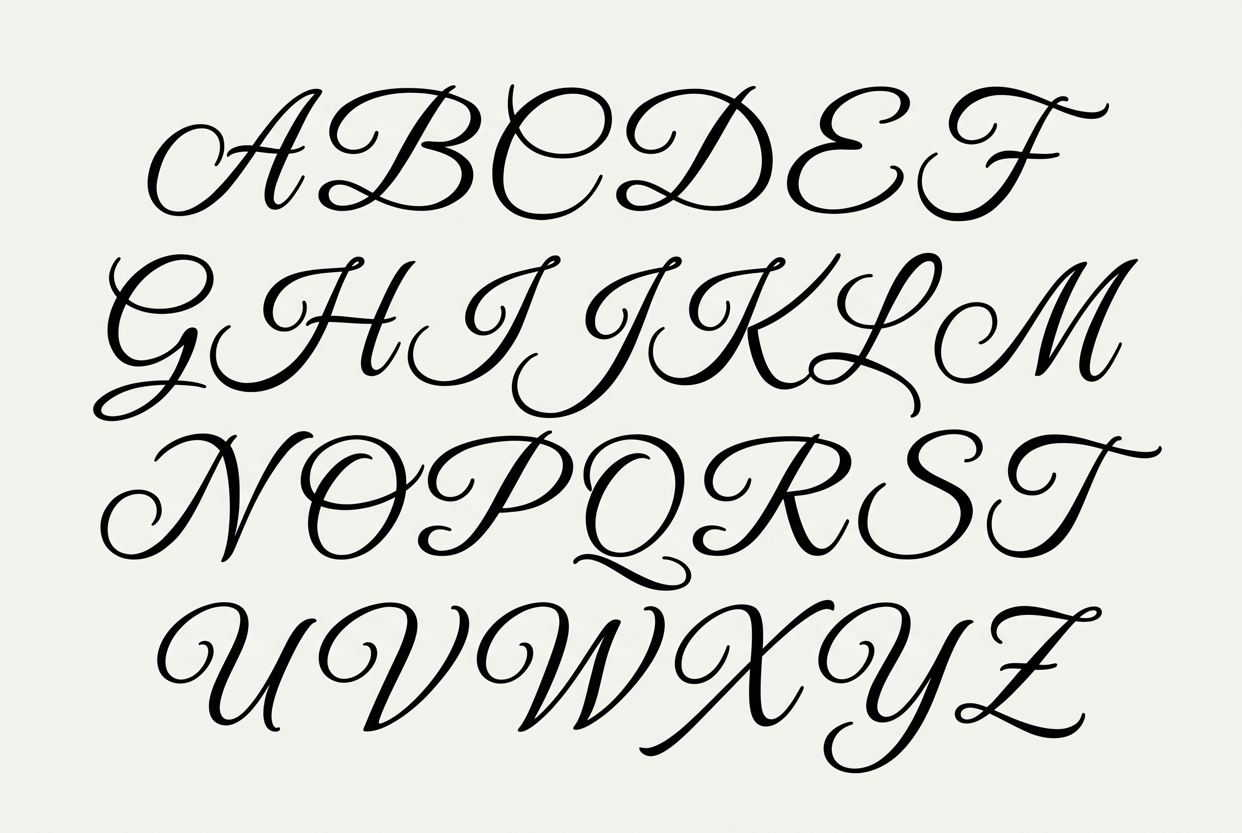 Calligraphy Font Letters for Alphabet