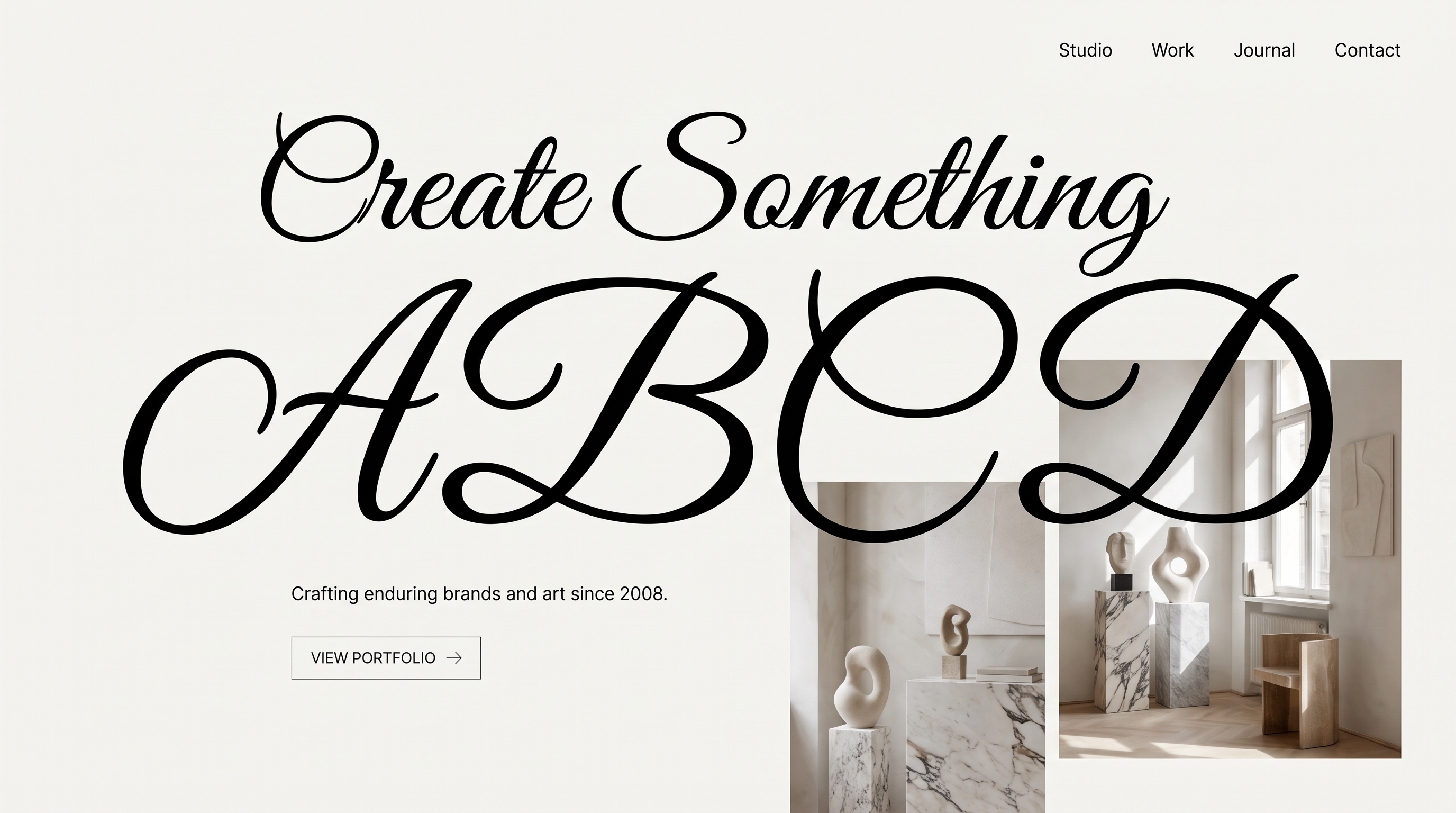 Calligraphy Font Letters for Website Hero