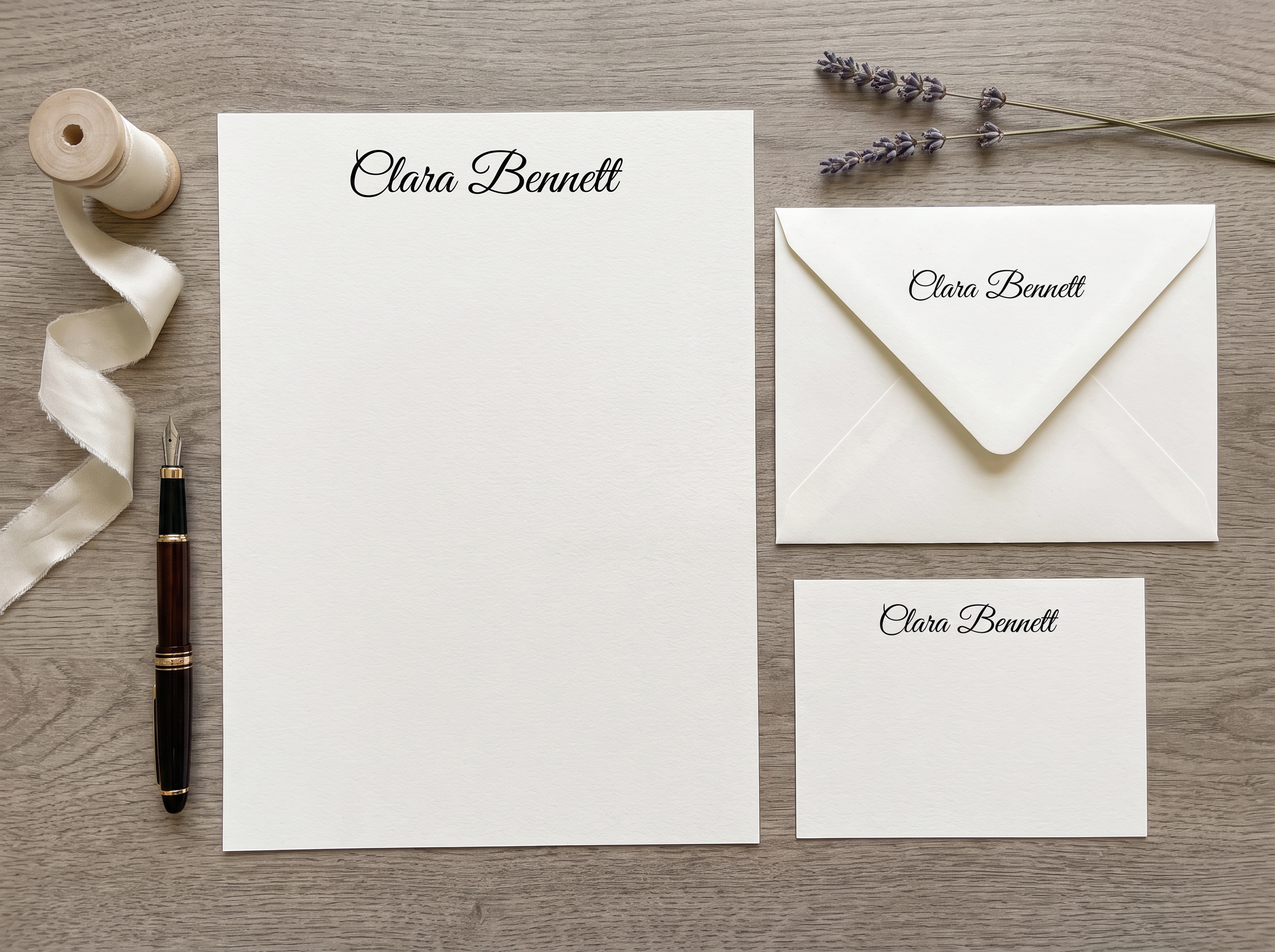 Calligraphy Font Letters for Stationery Set