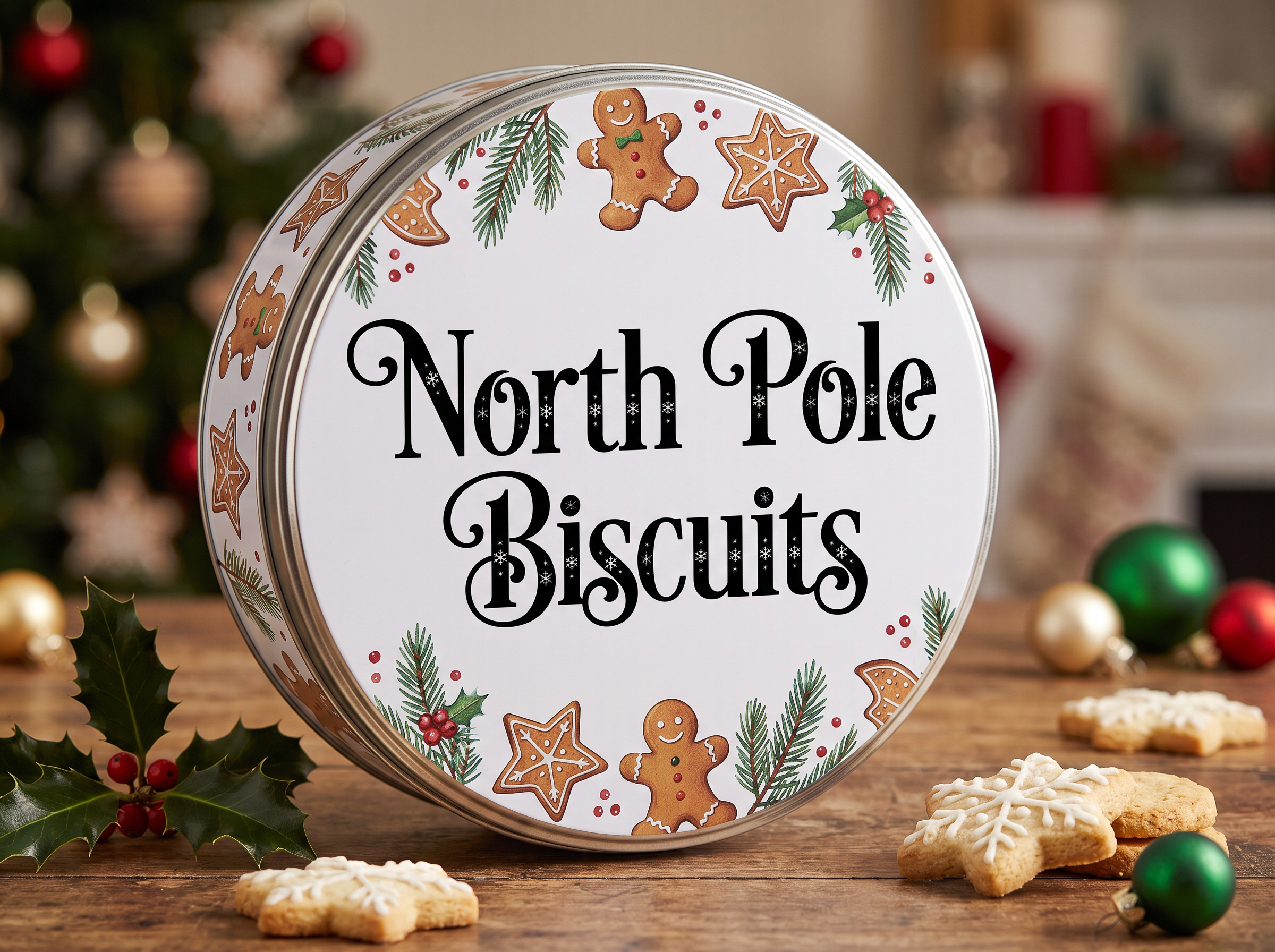 Christmas Font for Cookie Tin Packaging