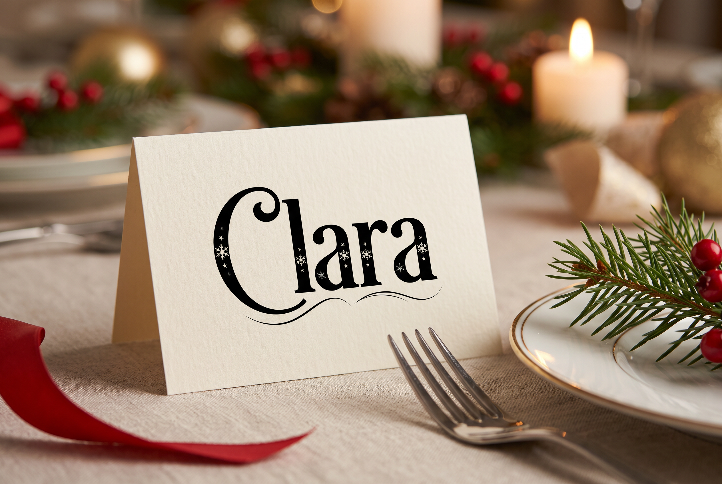 Christmas Font for Table Place Card