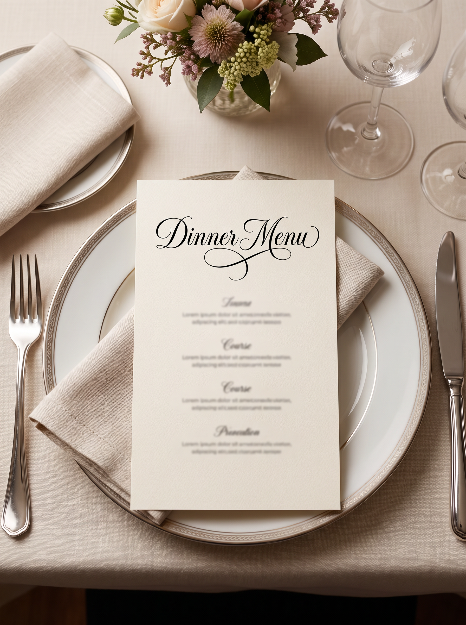Fancy Cursive Font for Menu
