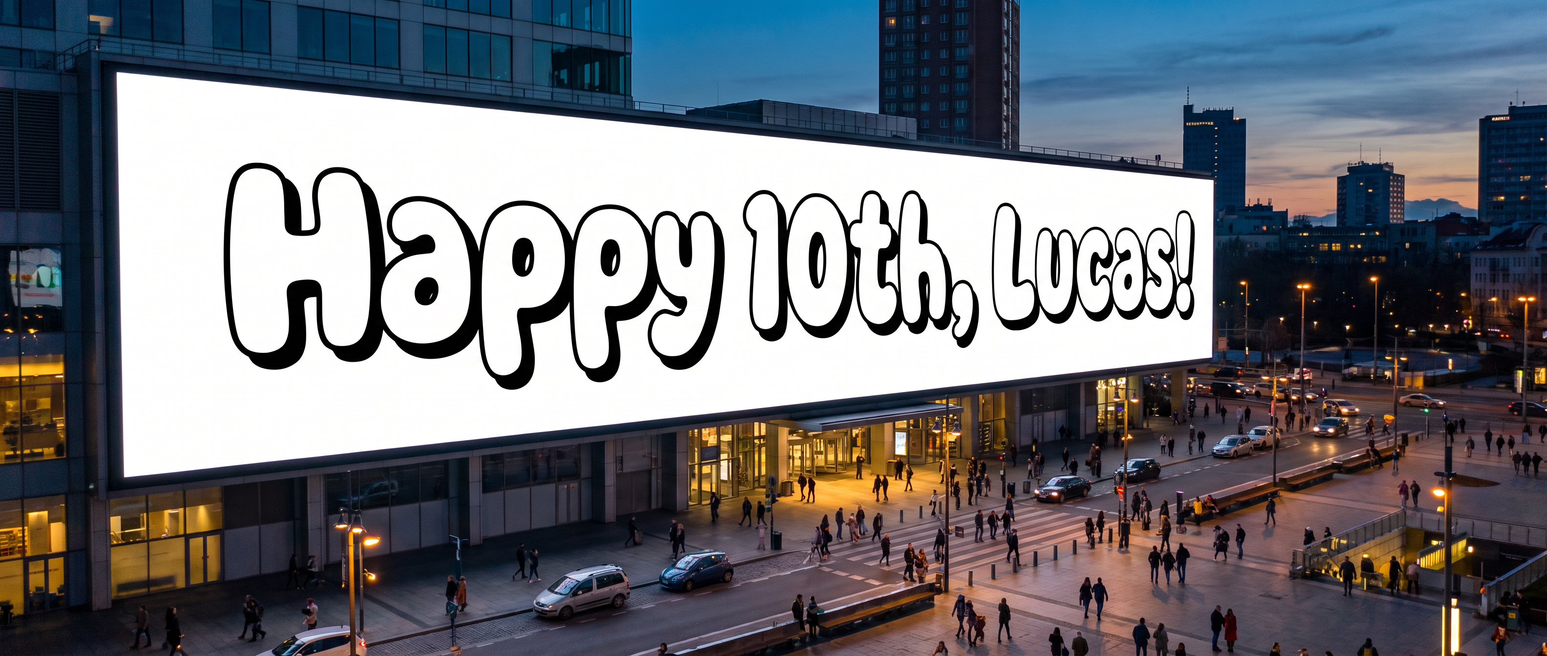 Happy Birthday Bubble Font for Digital Billboard