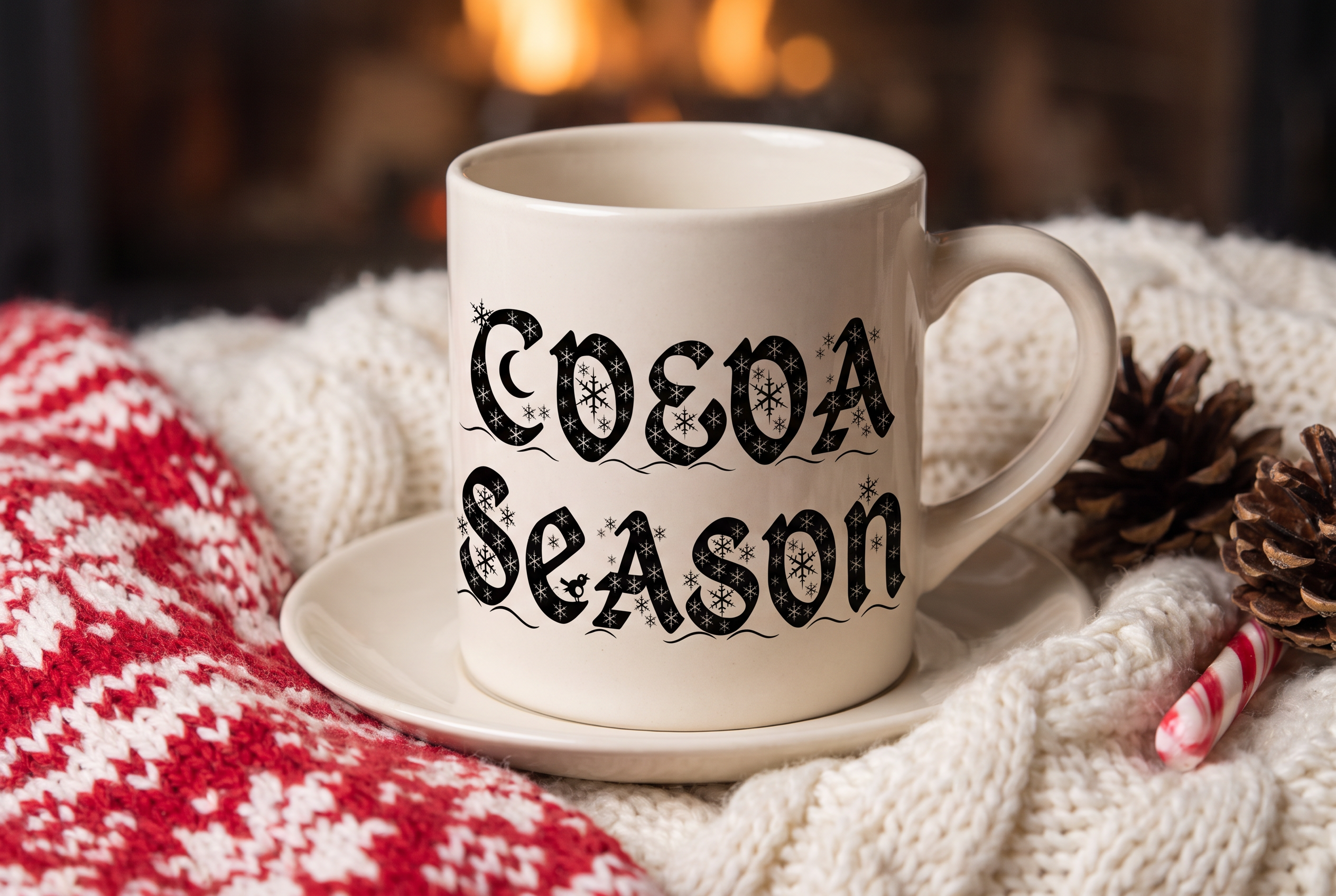 Christmas Alphabet Font for Mug Wrap