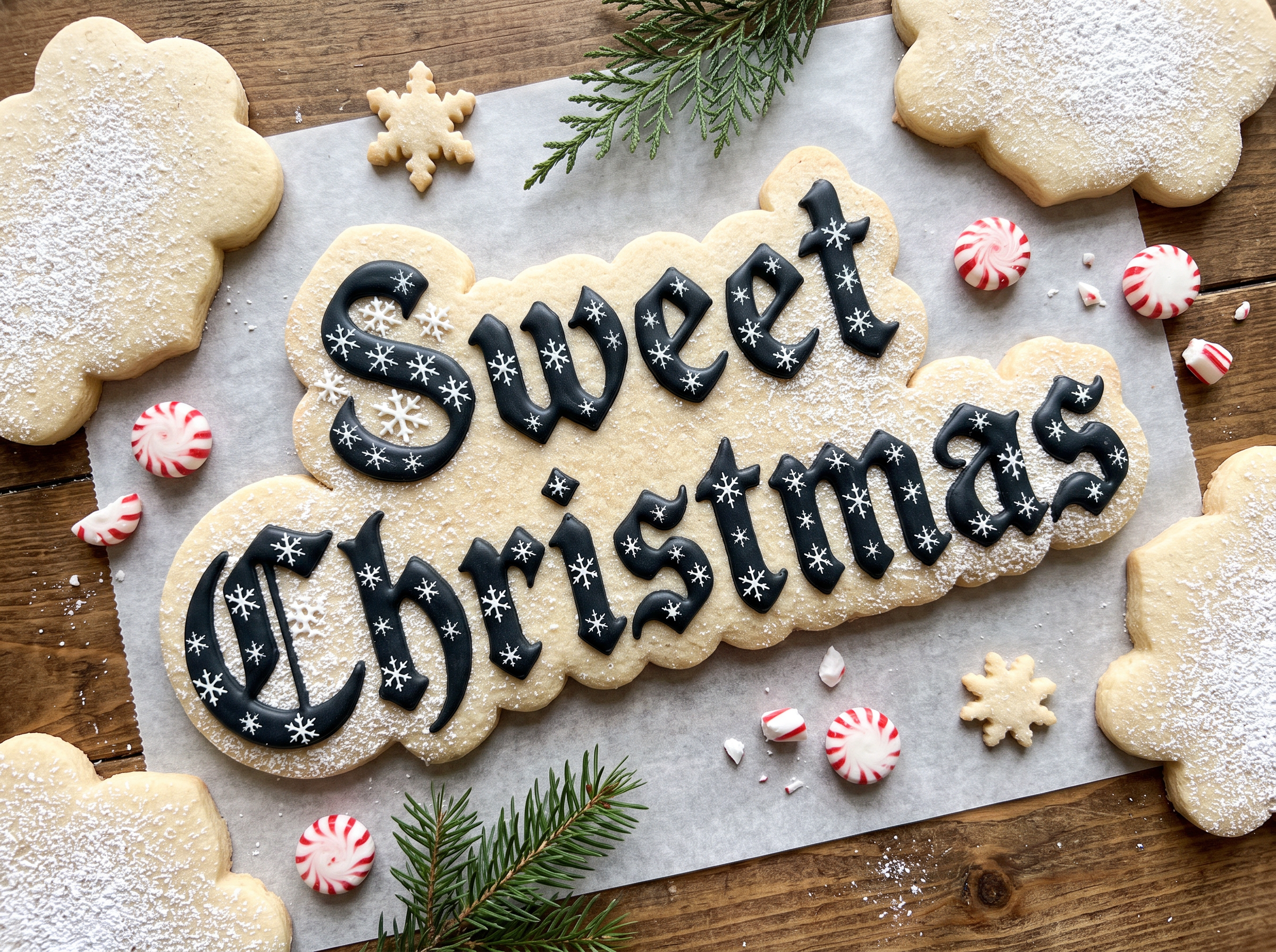 Christmas Alphabet Font for Cookie Icing
