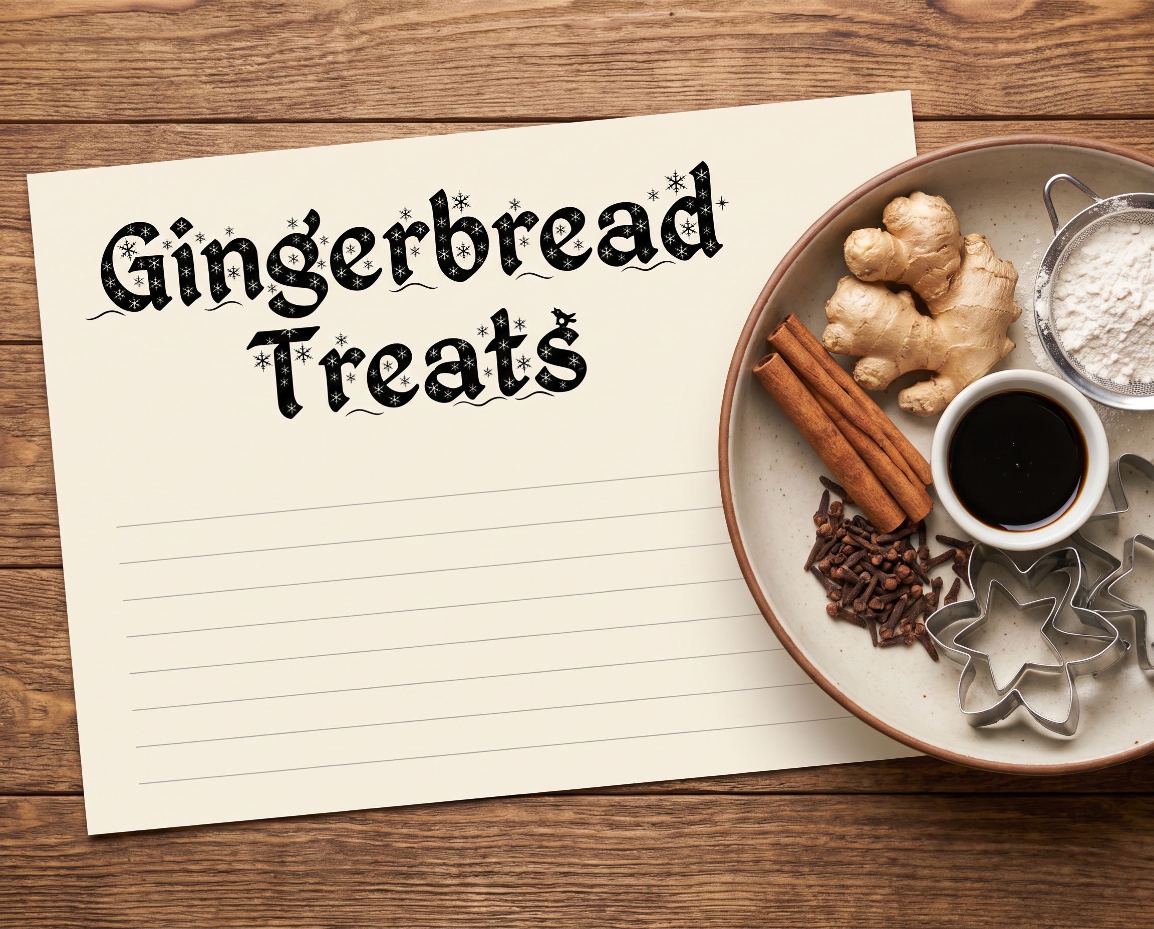Christmas Alphabet Font for Recipe Card