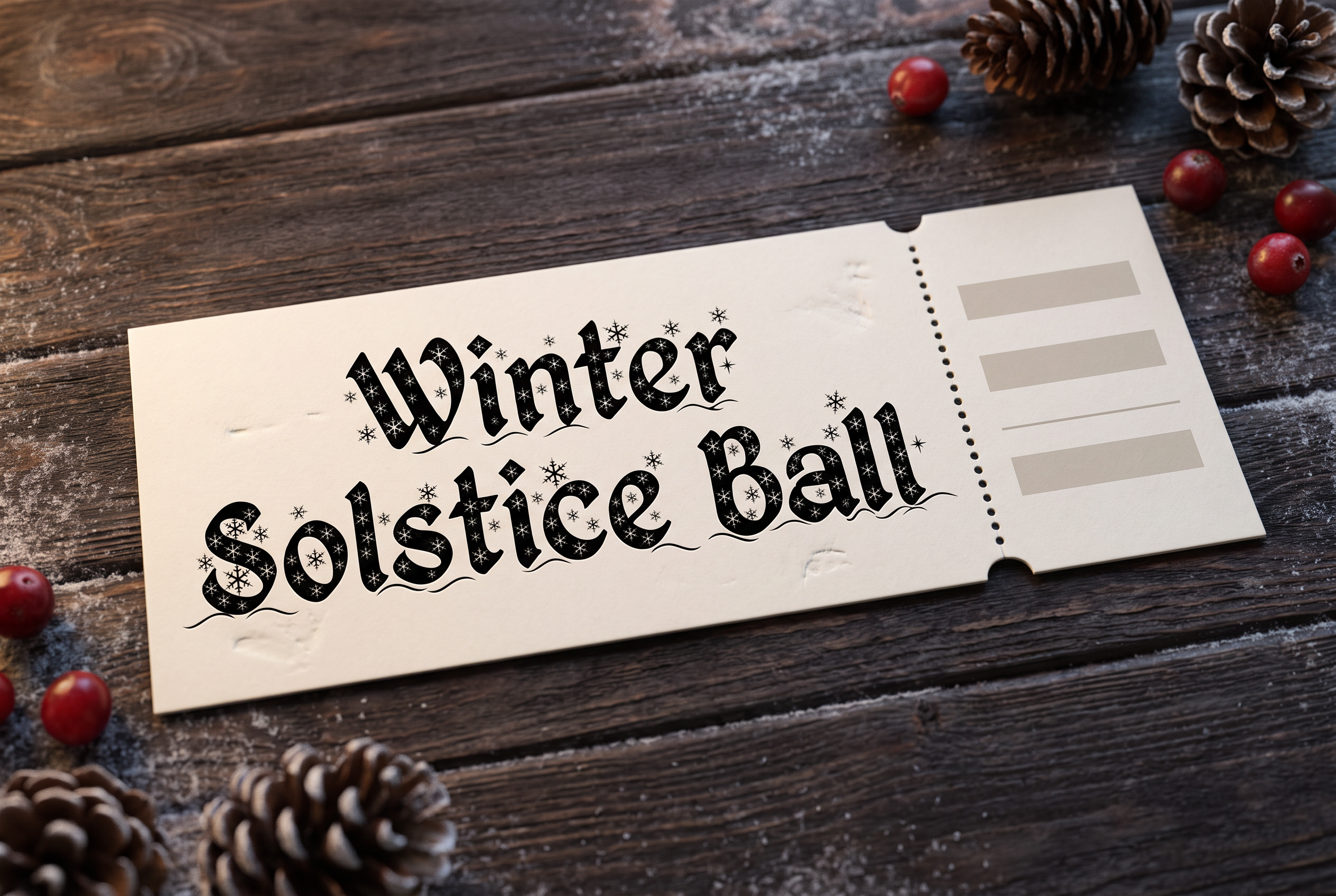 Christmas Alphabet Font for Event Ticket