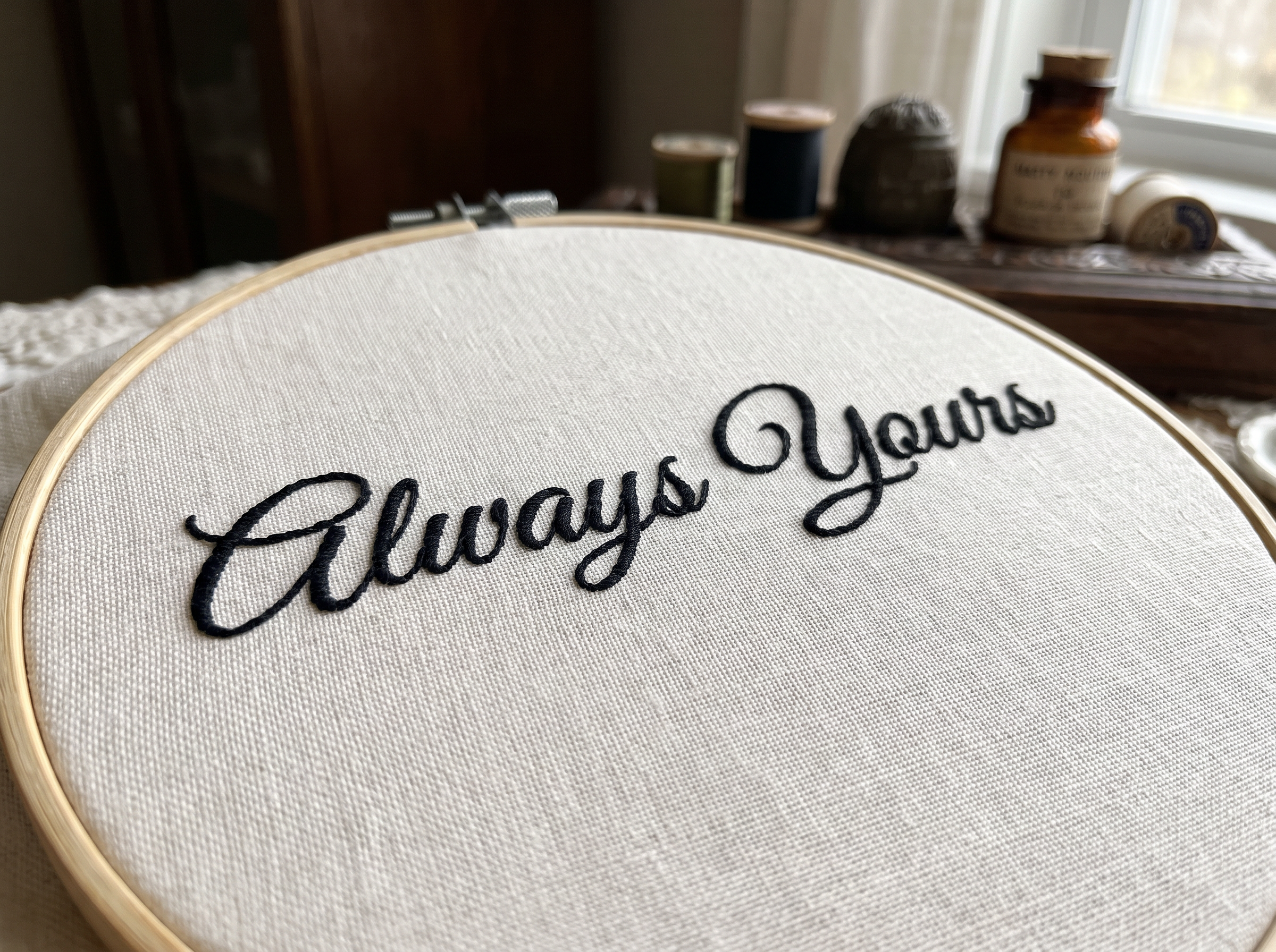 Calligraphy Font for Fabric Embroidery