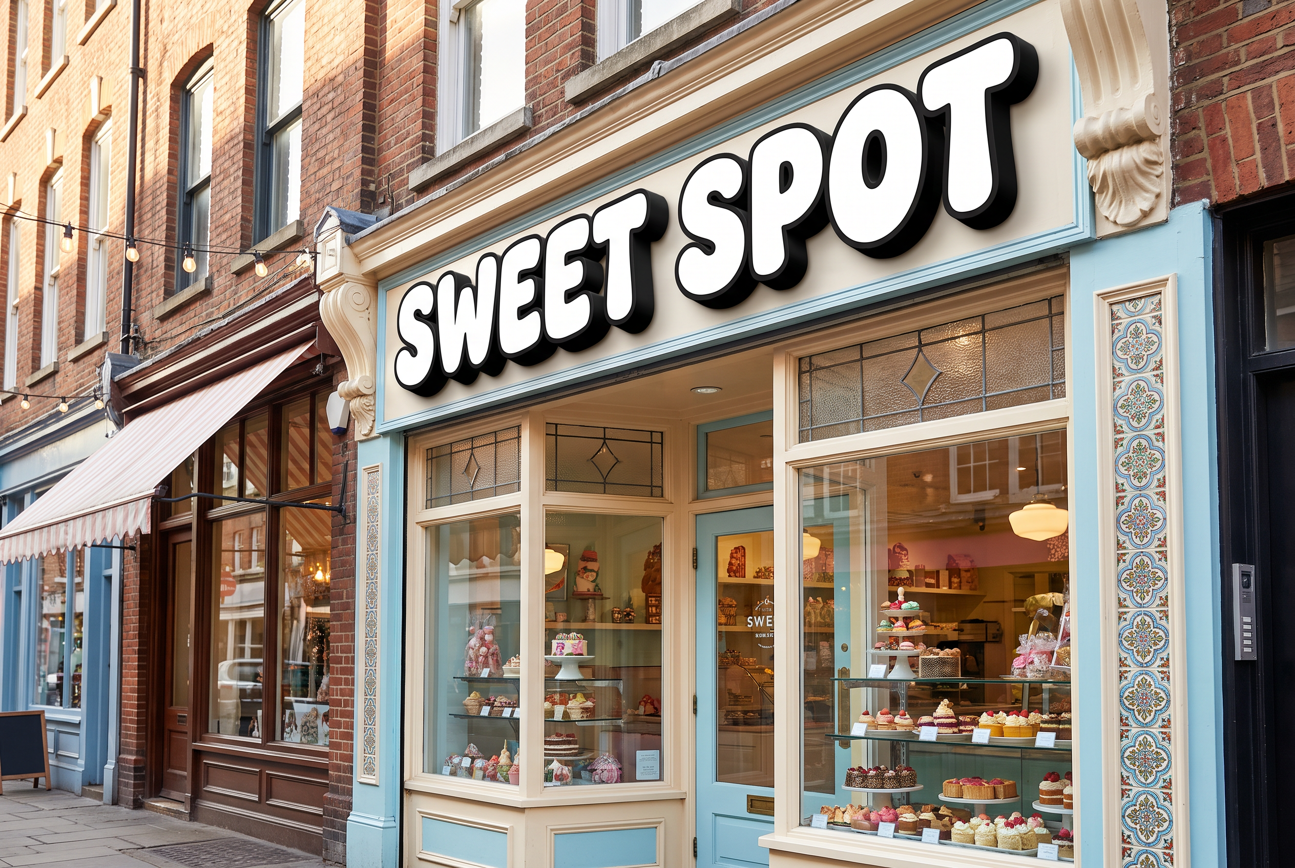 Bubble Writing Font for Storefront Signage