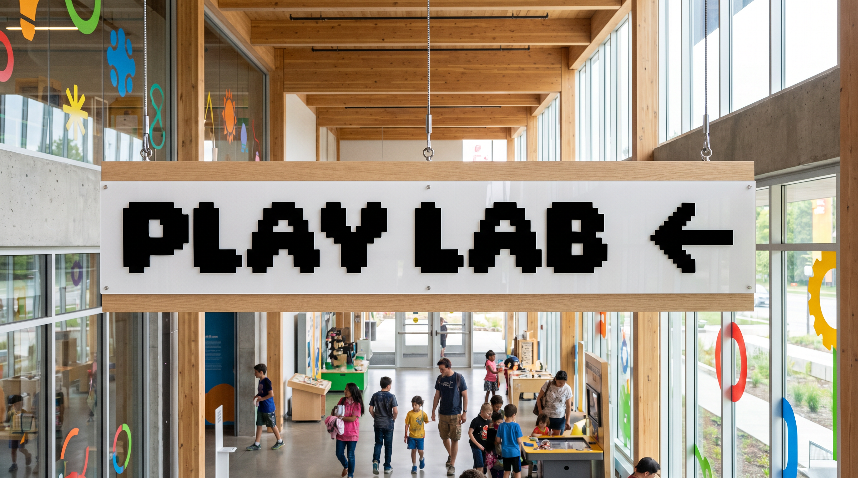 Bubble Pixel Font for Wayfinding Sign