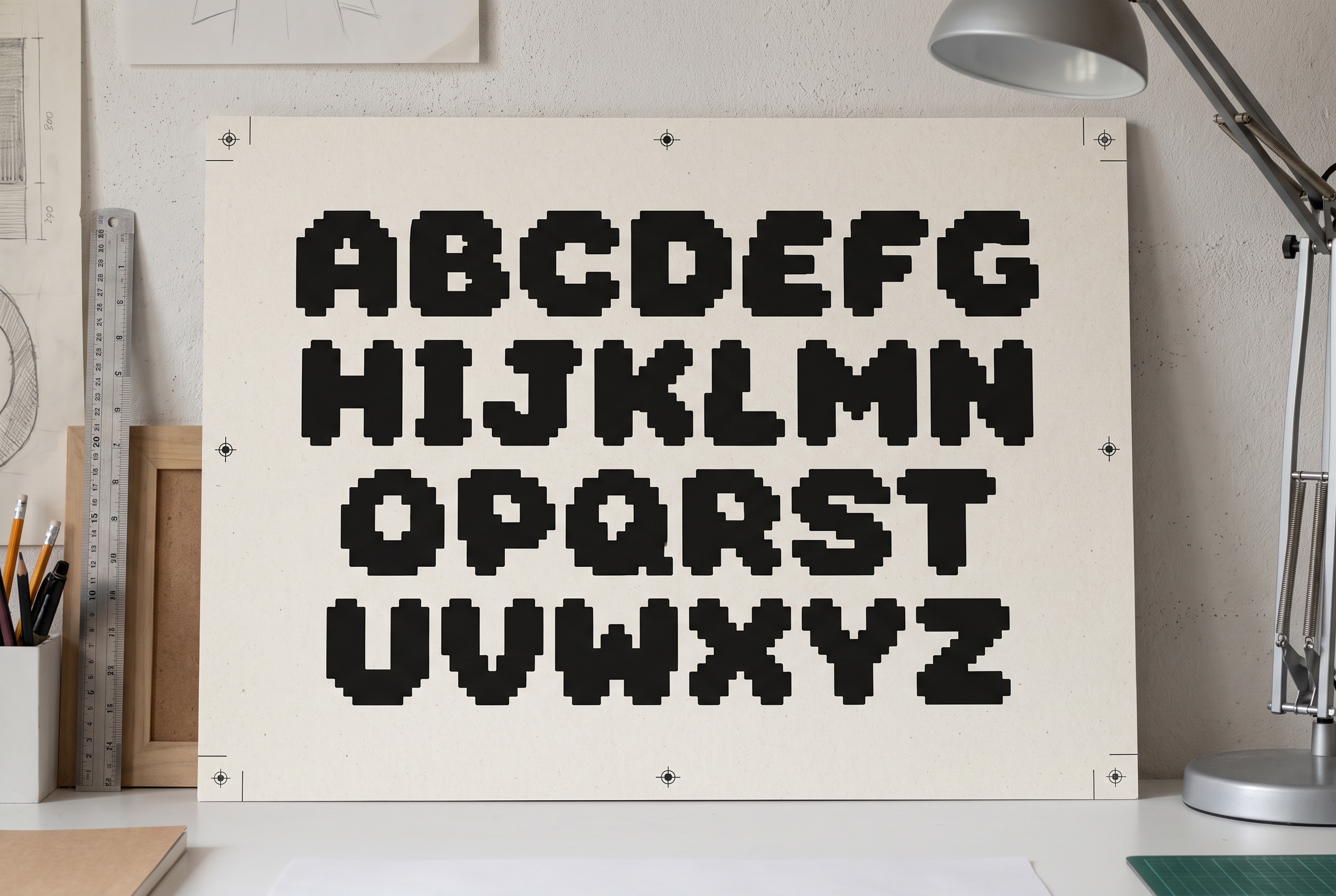Bubble Pixel Font for Alphabet
