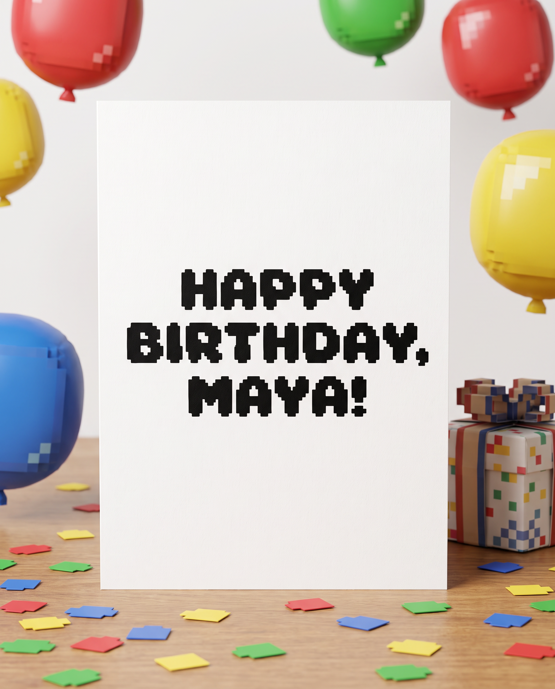 Bubble Pixel Font for Happy Birthday