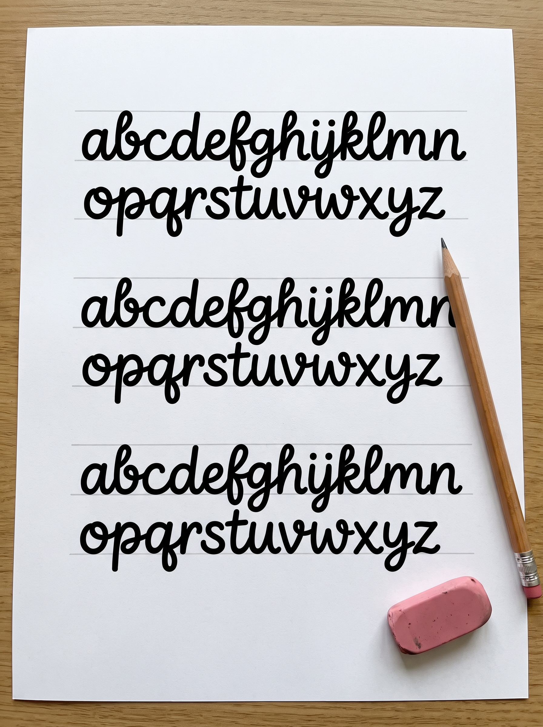Cute Cursive Font Alphabet for Alphabet