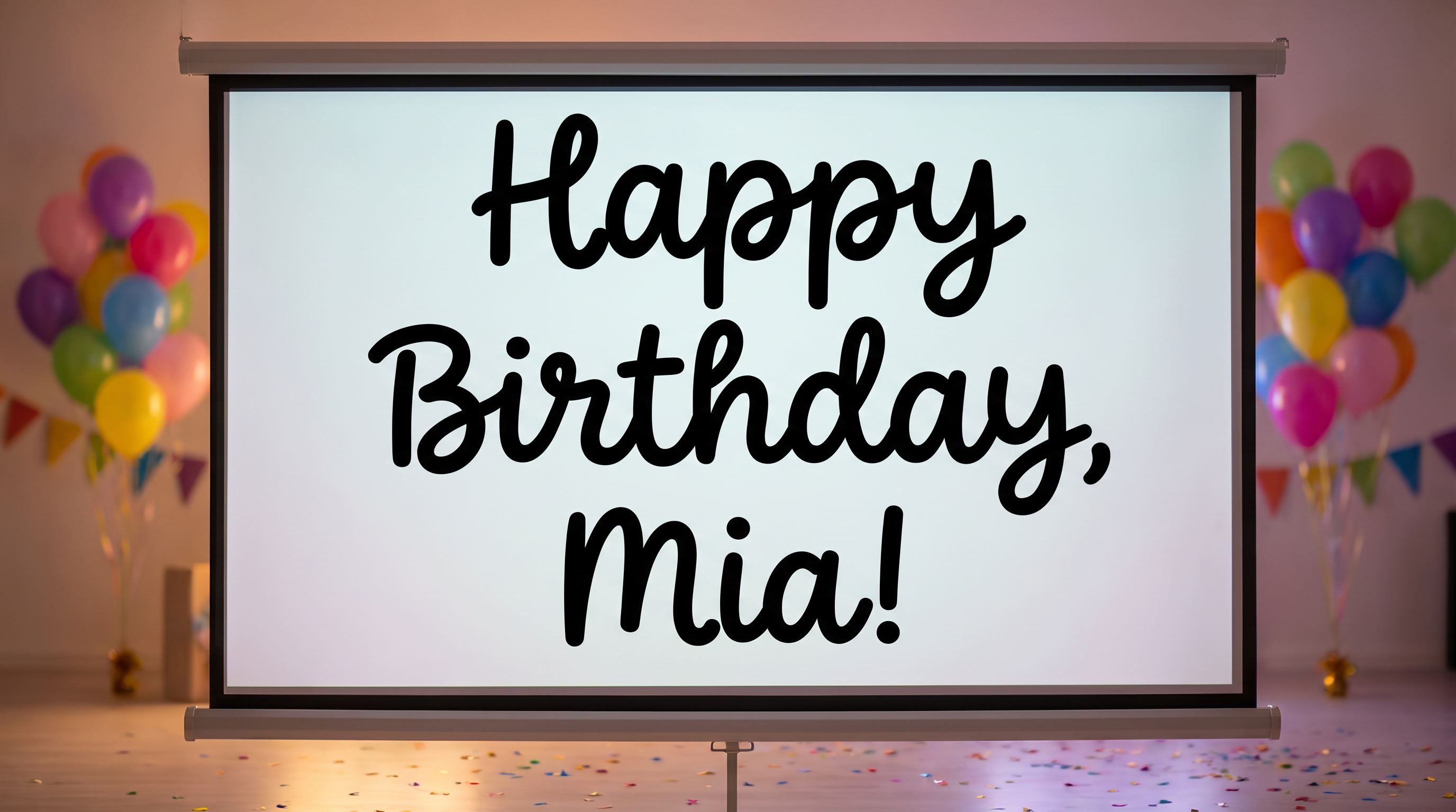 Cute Cursive Font Alphabet for Happy Birthday