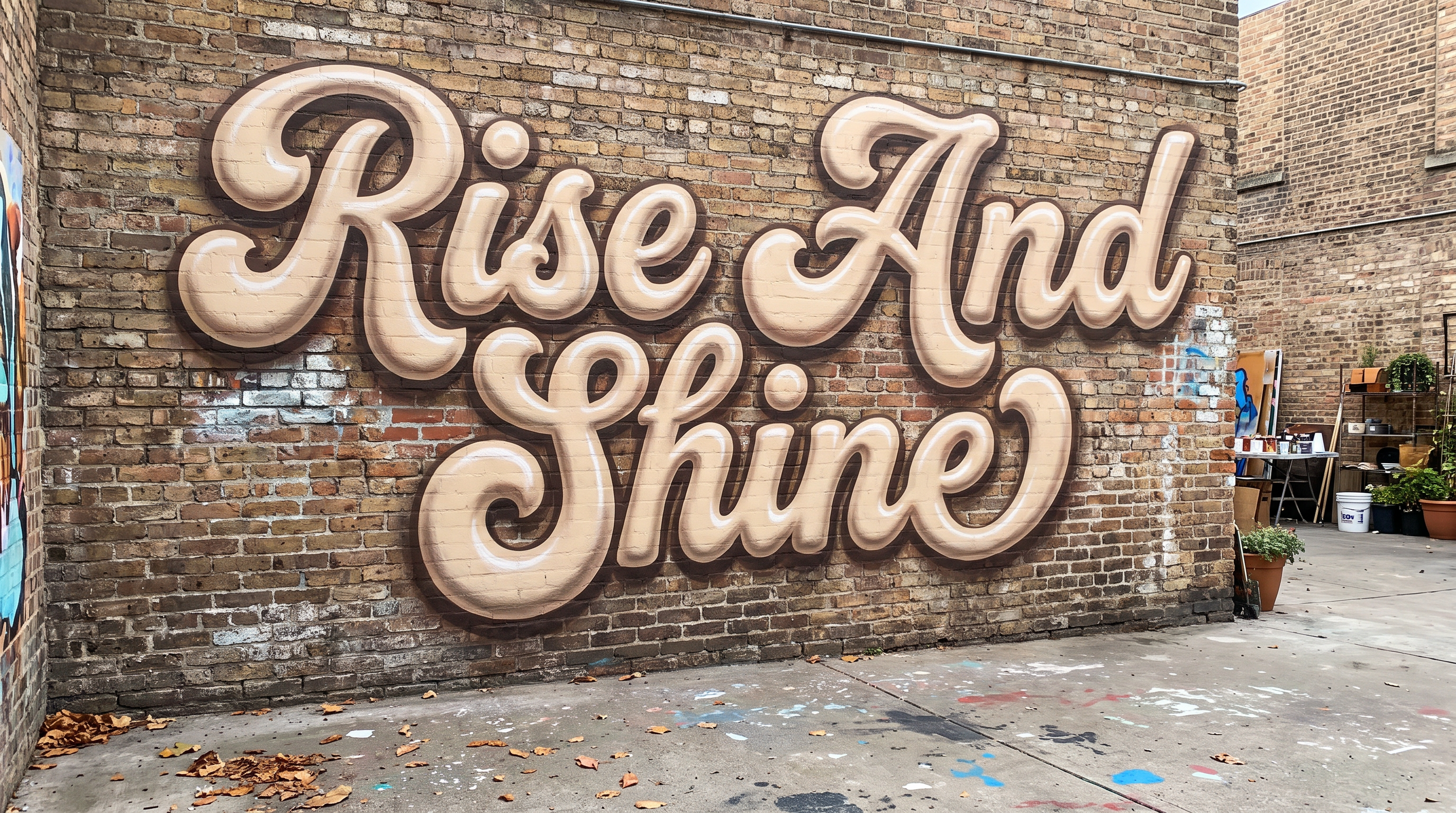 Fancy Cursive Font Bubble Letters for Mural