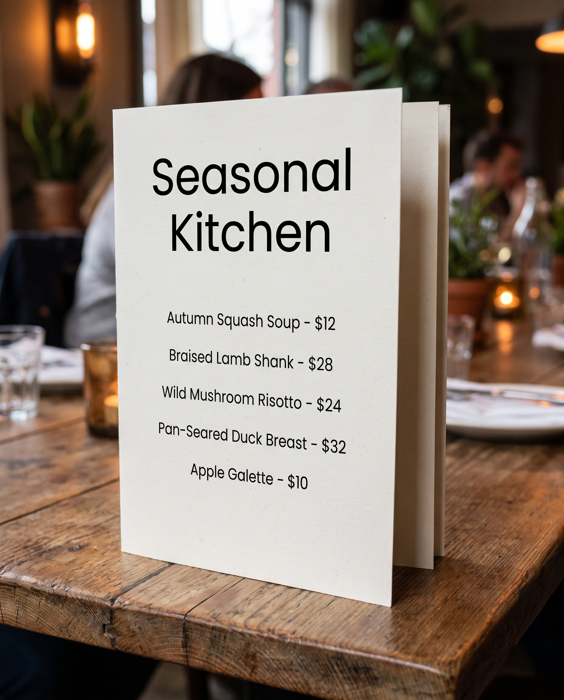 Poppins Font for Restaurant Menu